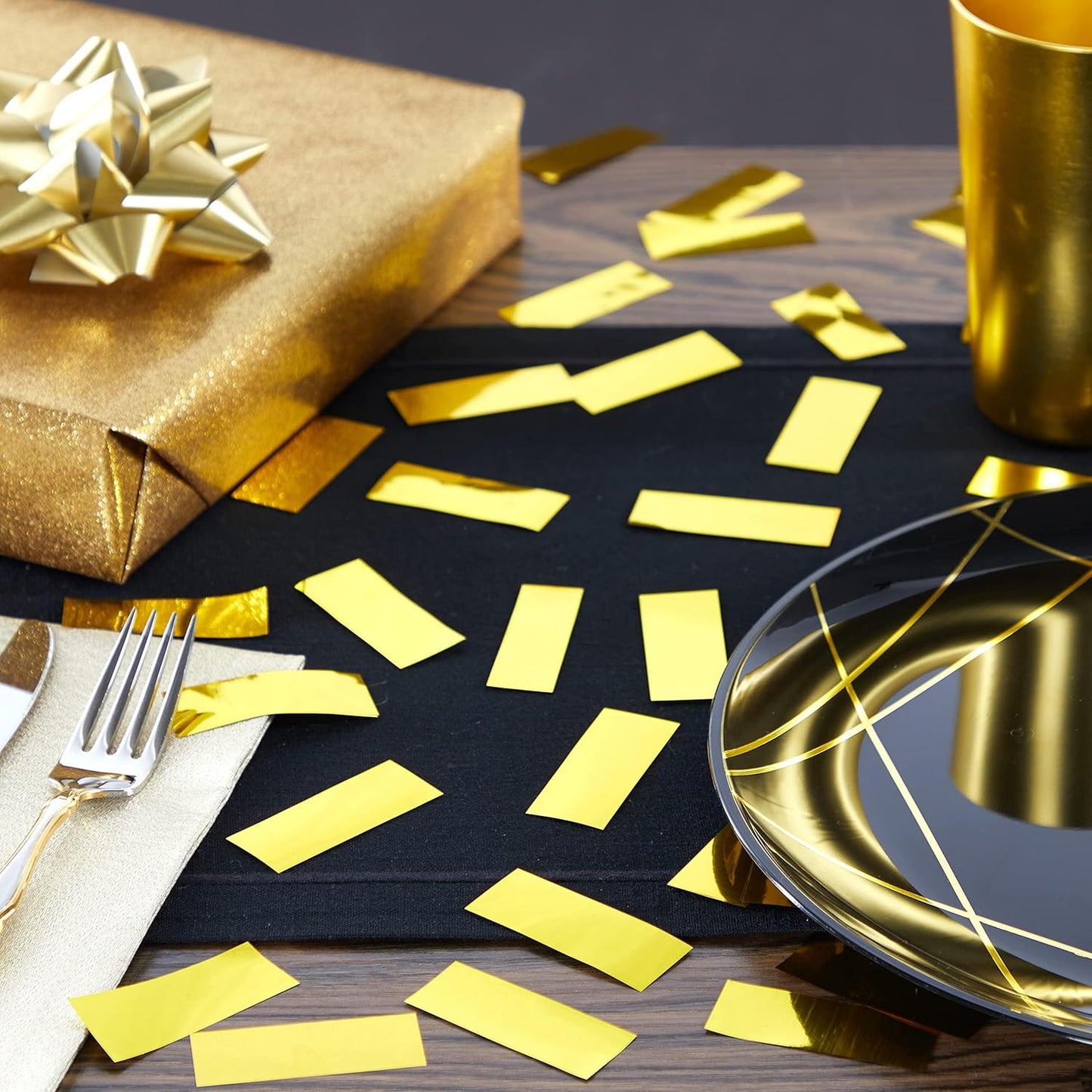 Shiny Metallic Confetti, Orange - Fluttering Foil Paper Strips for Confeti Cannon and Launcher Use, Table Decorations, and More (Bulk 30 lb Box)