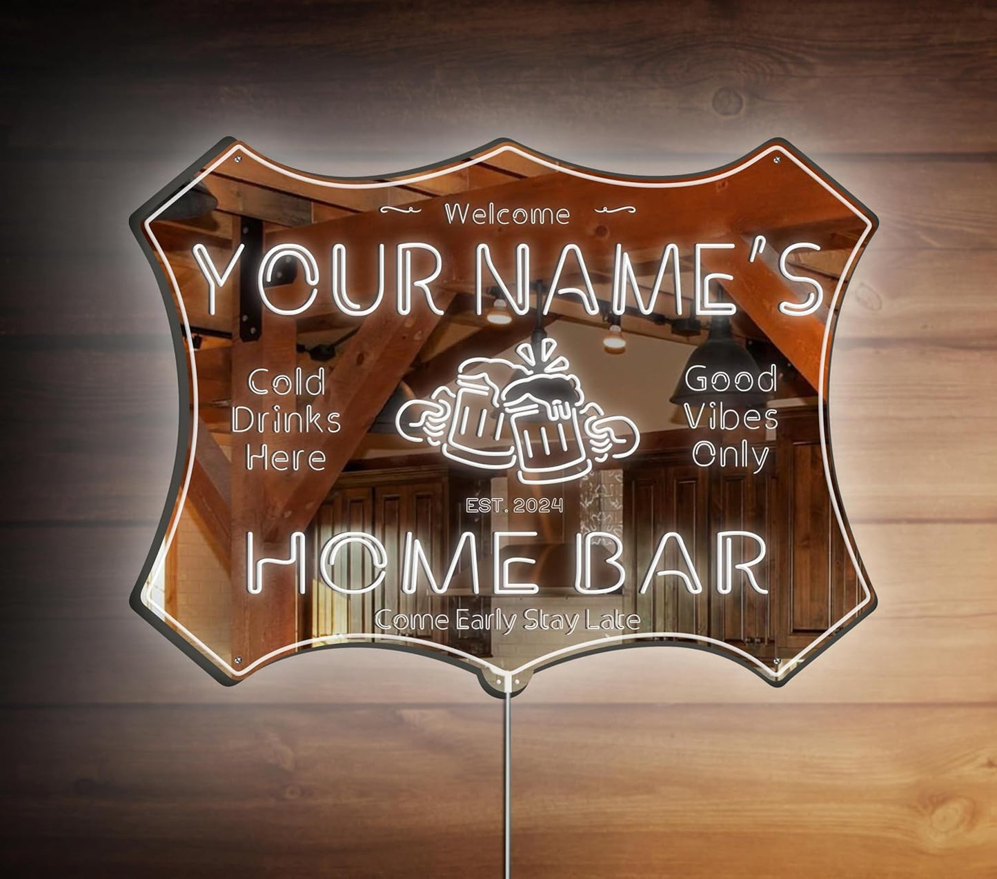 ADVPRO Personalized Your Name Home Bar RGB Dynamic Glam LED Sign - Cut-to-Edge Shape - Smart 3D Decoration - Multicolor Signage st06s86-fnd-p11d-tm-c