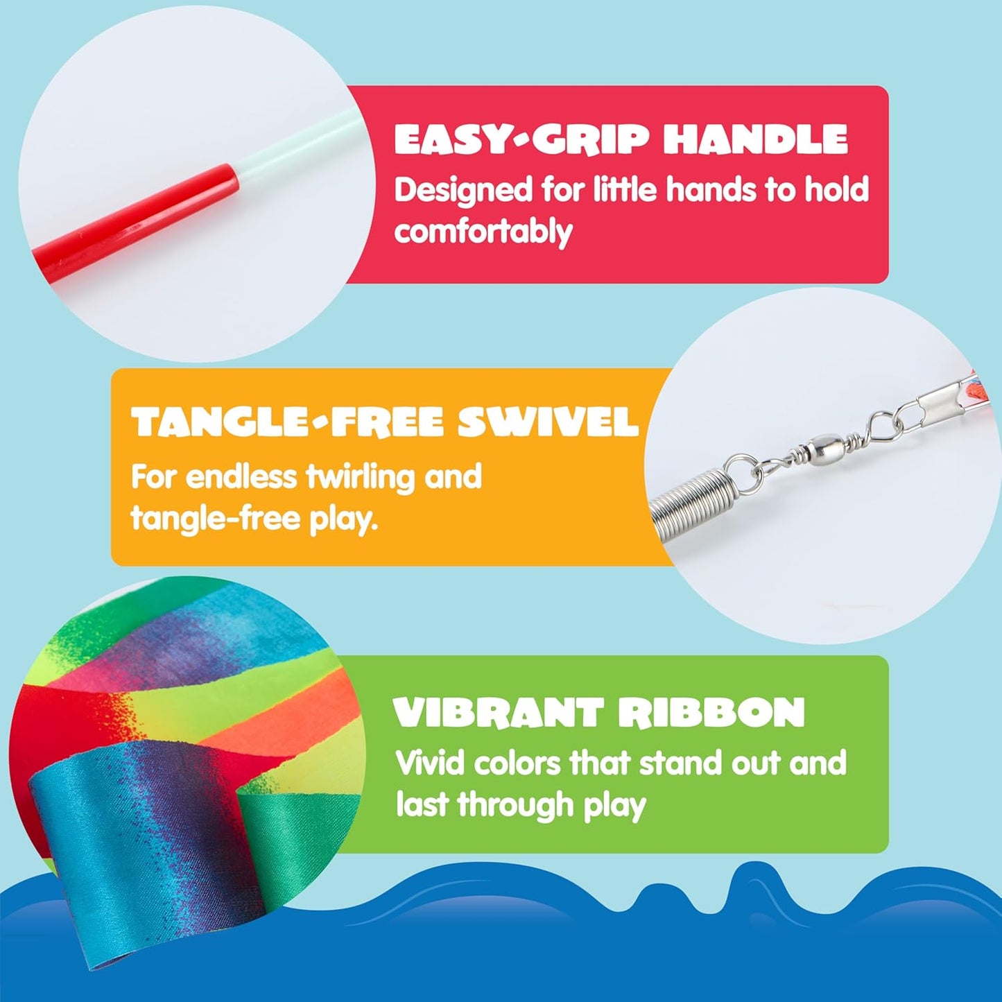 JOYIN 20 Pcs Ribbon Dancing Wands Party Favors Set, Dance Ribbon Gymnastics Ribbon Wand, Princess Birthday Party Favors for Kids, Carnival Prizes, Goody Bag Stuffers