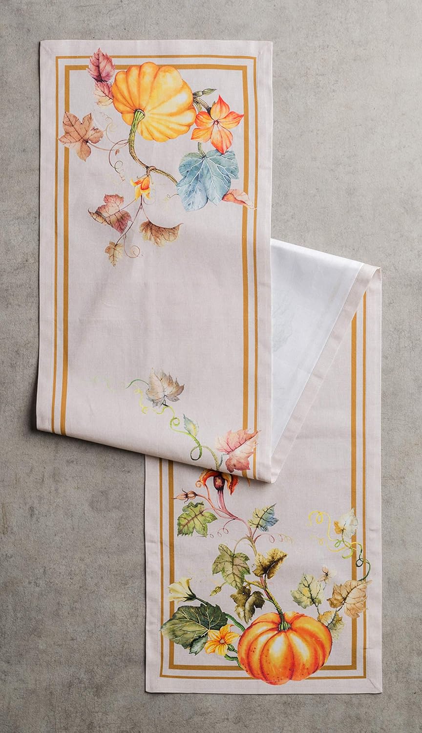 Maison d' Hermine Table Runner 100% Cotton Single Layer Table Runners 90 inches Long for Thanksgiving Christmas Decorations Home Kitchen Dining Party Wedding (Potiron, 14.5" x 90")