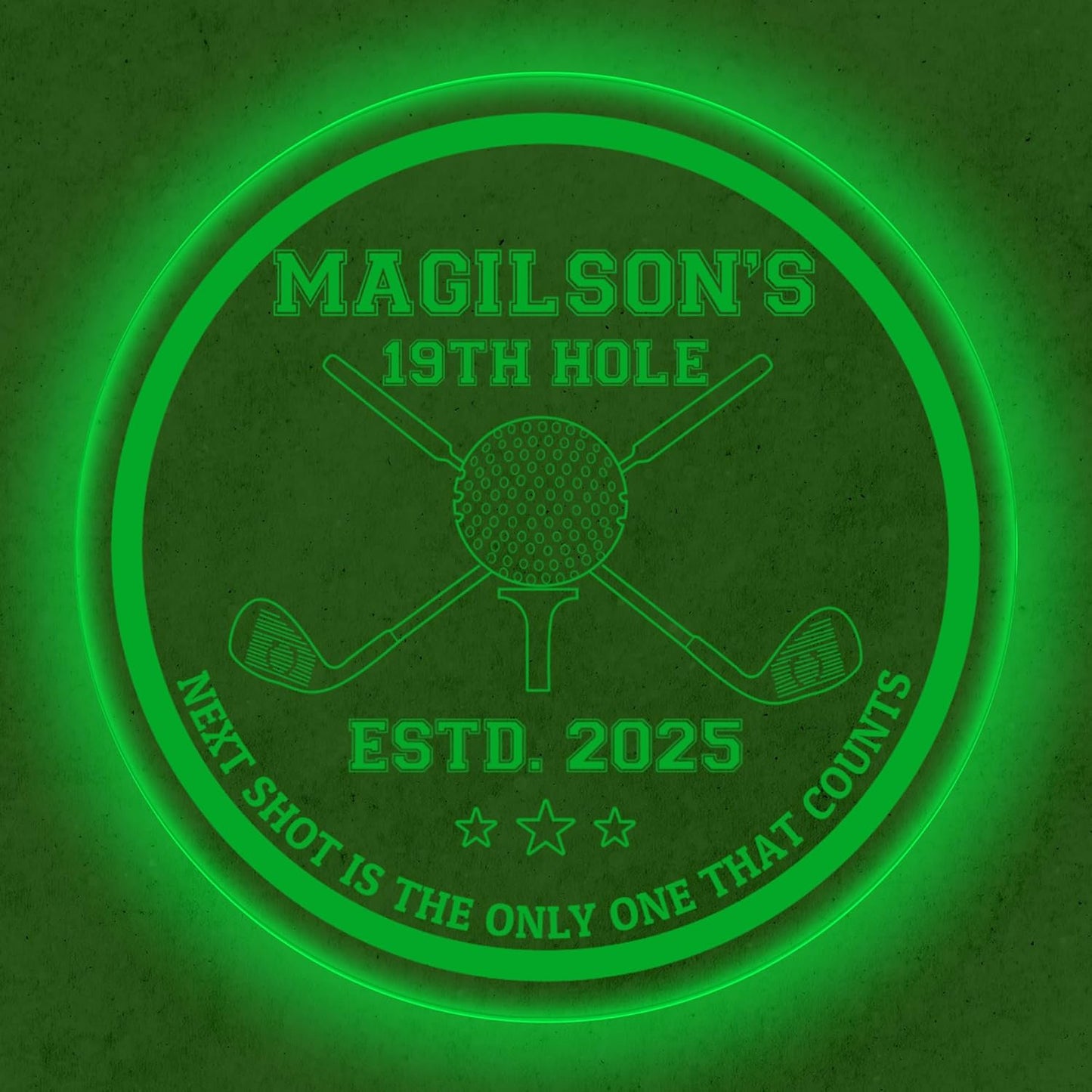 Custom Golf LED Bar Sign – Personalized Color Changing Acrylic Wall Decor for Home Bar, Man Cave, Game Room, or Patio (Golf Bar, 12 INCHES)