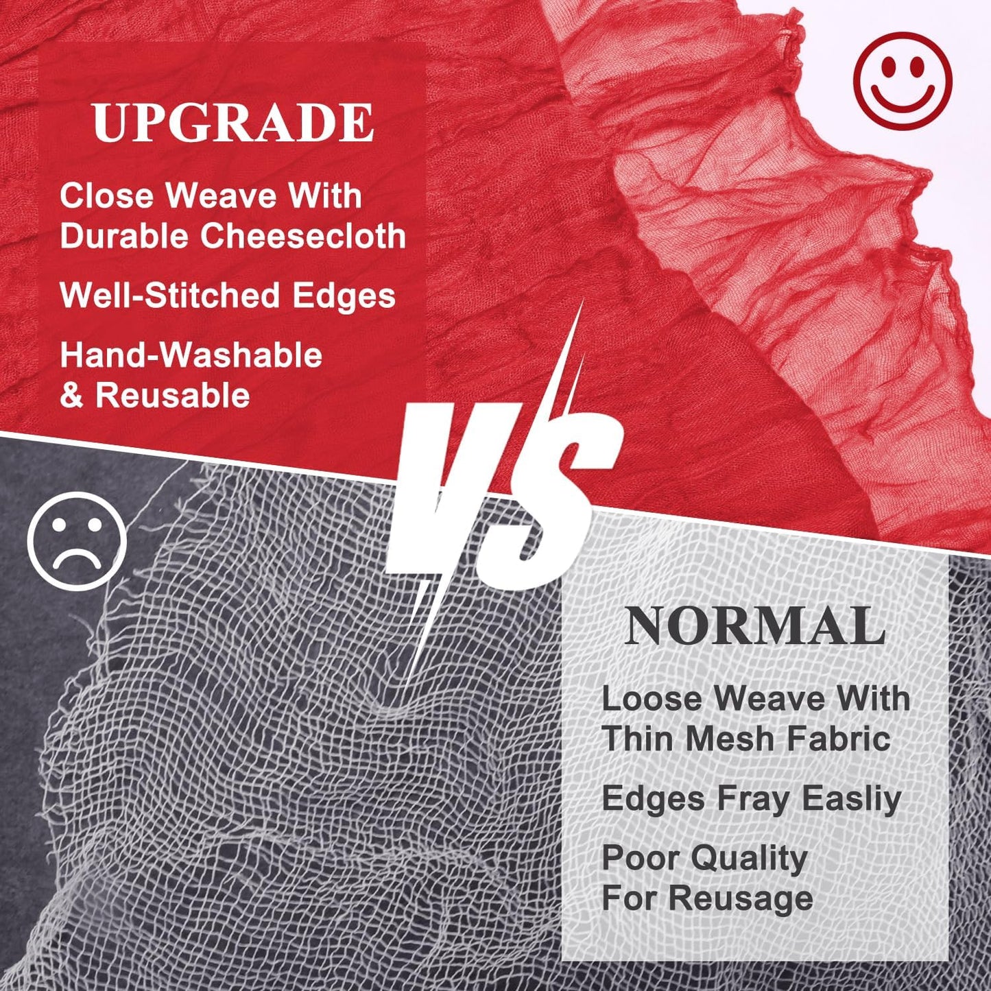 Asee'm 4PCS Fall Table Runner Cheesecloth 10FT Red Boho Gauze Fabric Rustic Sheer Cheese Cloth Runners for Thanksgiving Christmas Wedding Bridal Shower Party