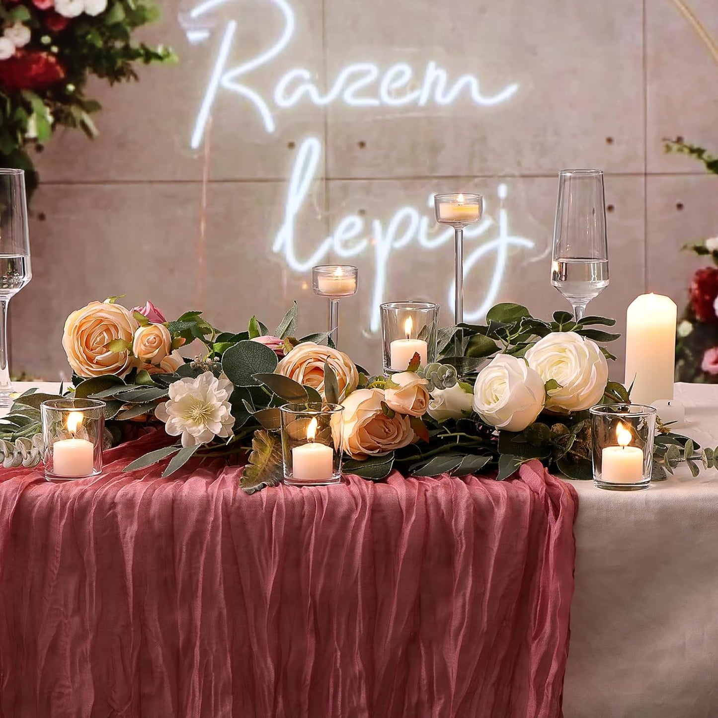 LETINE 72-Pack Votive Candle Holders Designed for Wedding Decor - Glass Candle Holder & Tea Lights Candle Holder - Candle Holders for Christmas, Wedding Centerpieces, Thanksgiving