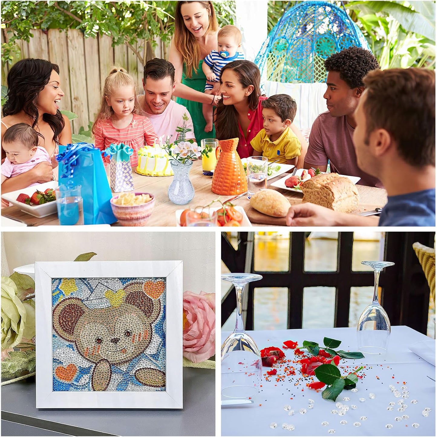 2000 pcs/Pack Wedding Table Scatter Confetti Crystals Acrylic Diamonds 8 mm Rhinestones for Wedding, Bridal Shower, Vase Beads Decorations (8mm, Pink)