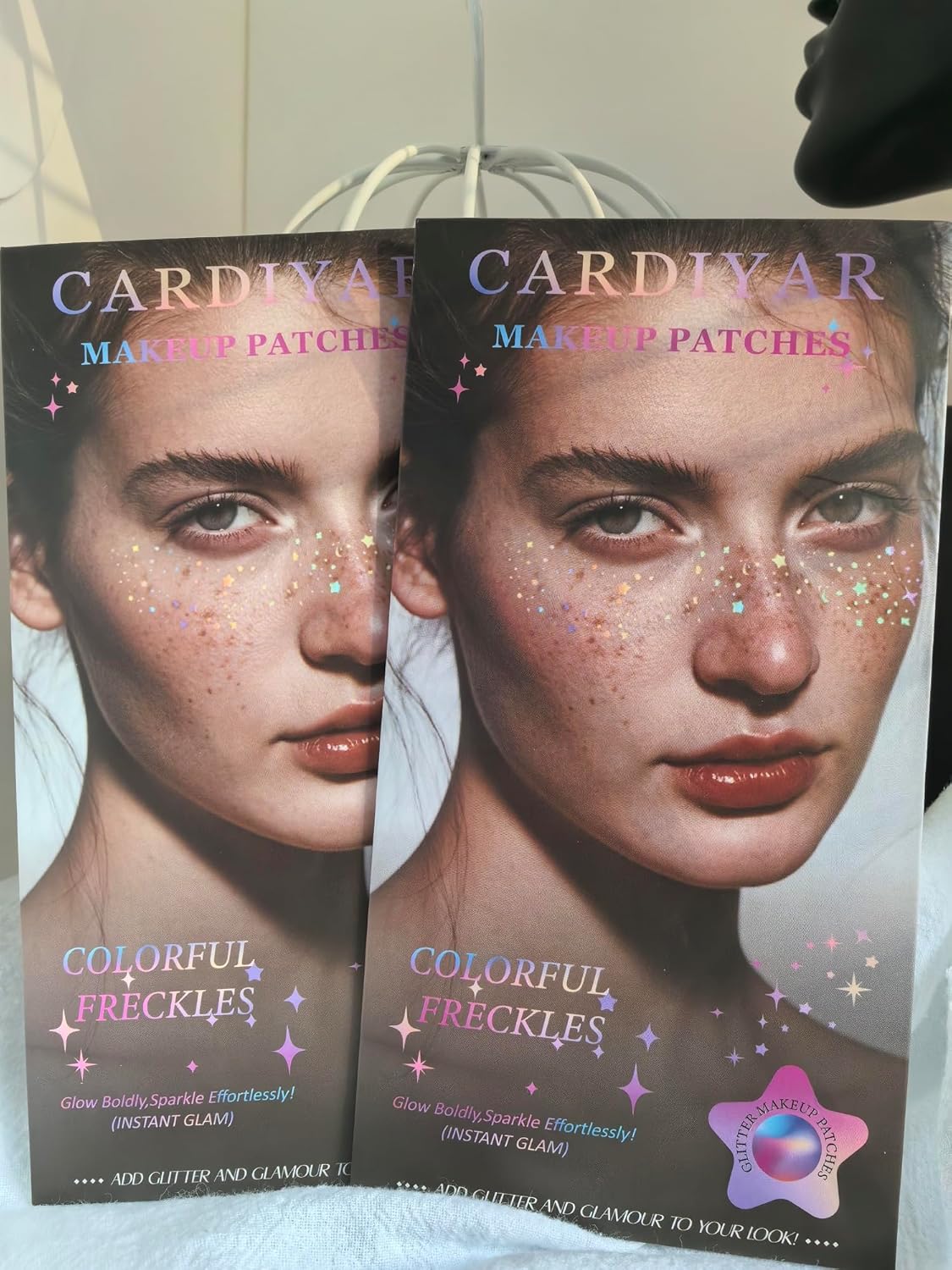 Glitter Freckles, 24PCS Glitter Freckles Face Tattoo, Sparkle Freckles for Women, Waterproof Gold Temporary Face Tattoos Glitter Glow Up Patches Makeup Patches (Holographic 6pcs)