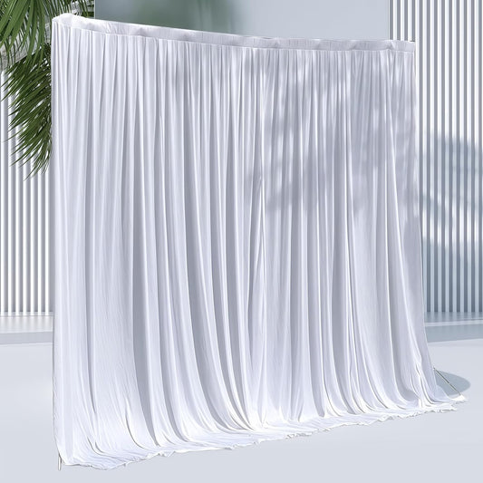 2 Pack White Backdrop Curtain for Wedding Photo Photoshoot Birthday Party Christmas Decorations (60" W x 120" L (Pack of 2))