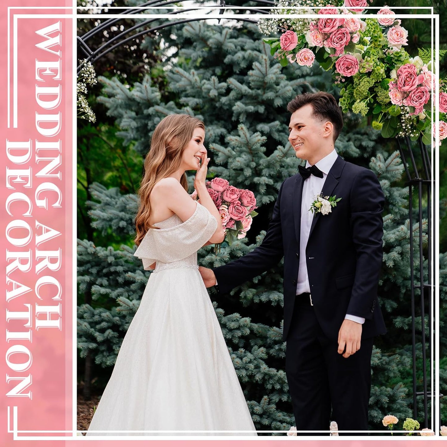 8 Bundles Artificial Peonies Flowers Boho Faux Flowers Arrangements Artificial Centerpiece Spring Bouquet Floral Wedding Decoration for Vase(Dark Pink)