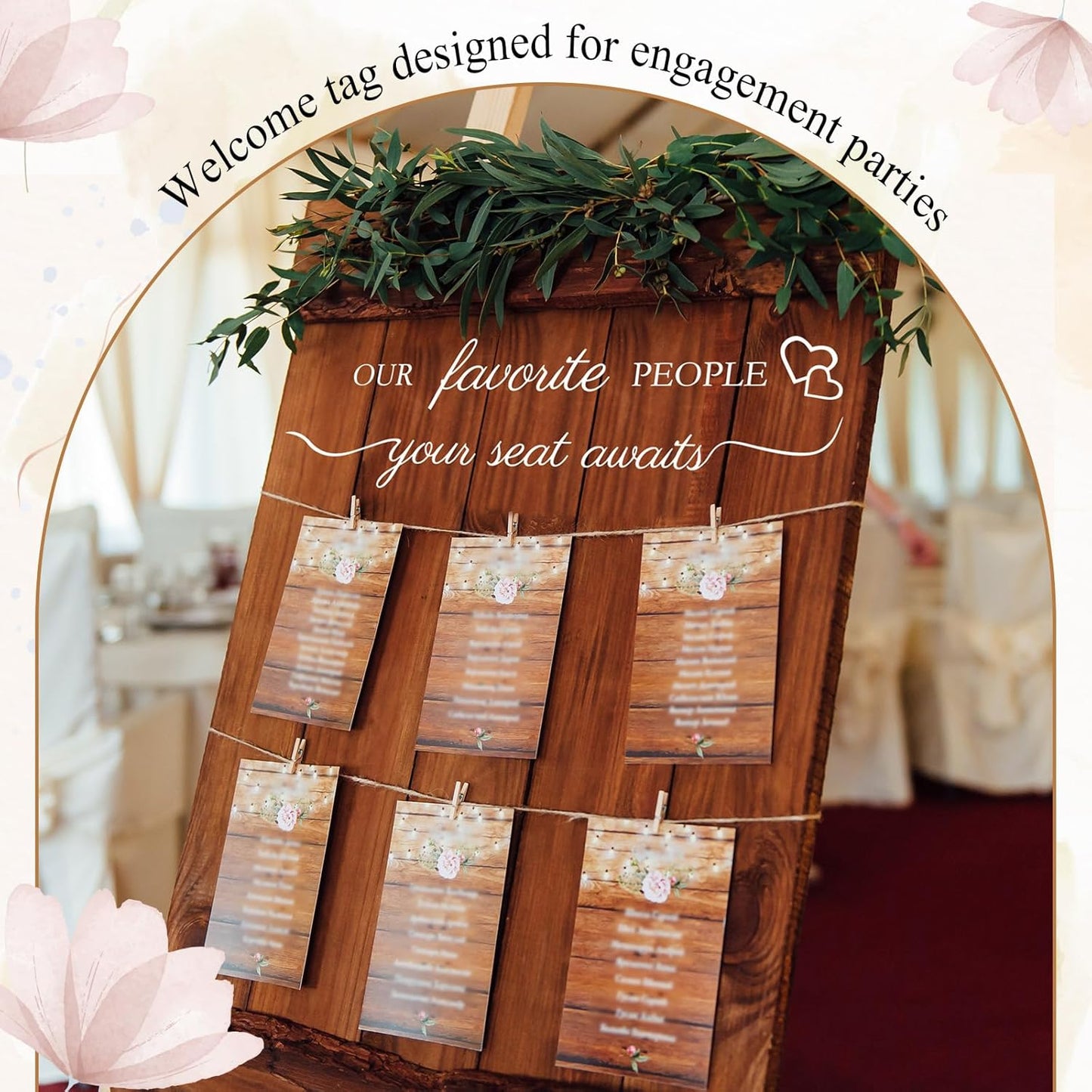 3 Pcs Wedding Seating Chart Decal Stickers DIY Our Favorite People Your Seat Awaits Vinyl Decal Wedding Sign Decor Seating Chart Board Mirror Stickers(White)