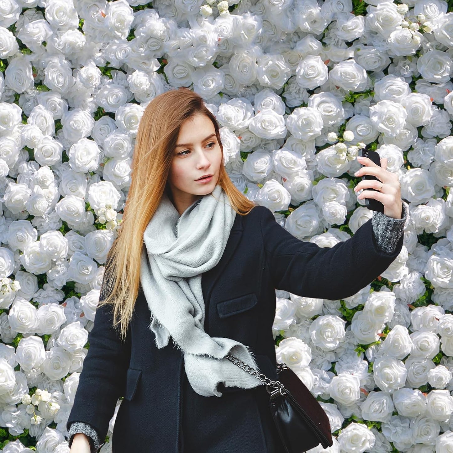 Artificial Flower Wall Panels, Gorgeous 5D Silk Luxury Floral Backdrop Decor for Wedding Celebrations, Festive Party and Home Decorating, Quick Assembly and Storage, 4ft*8ft