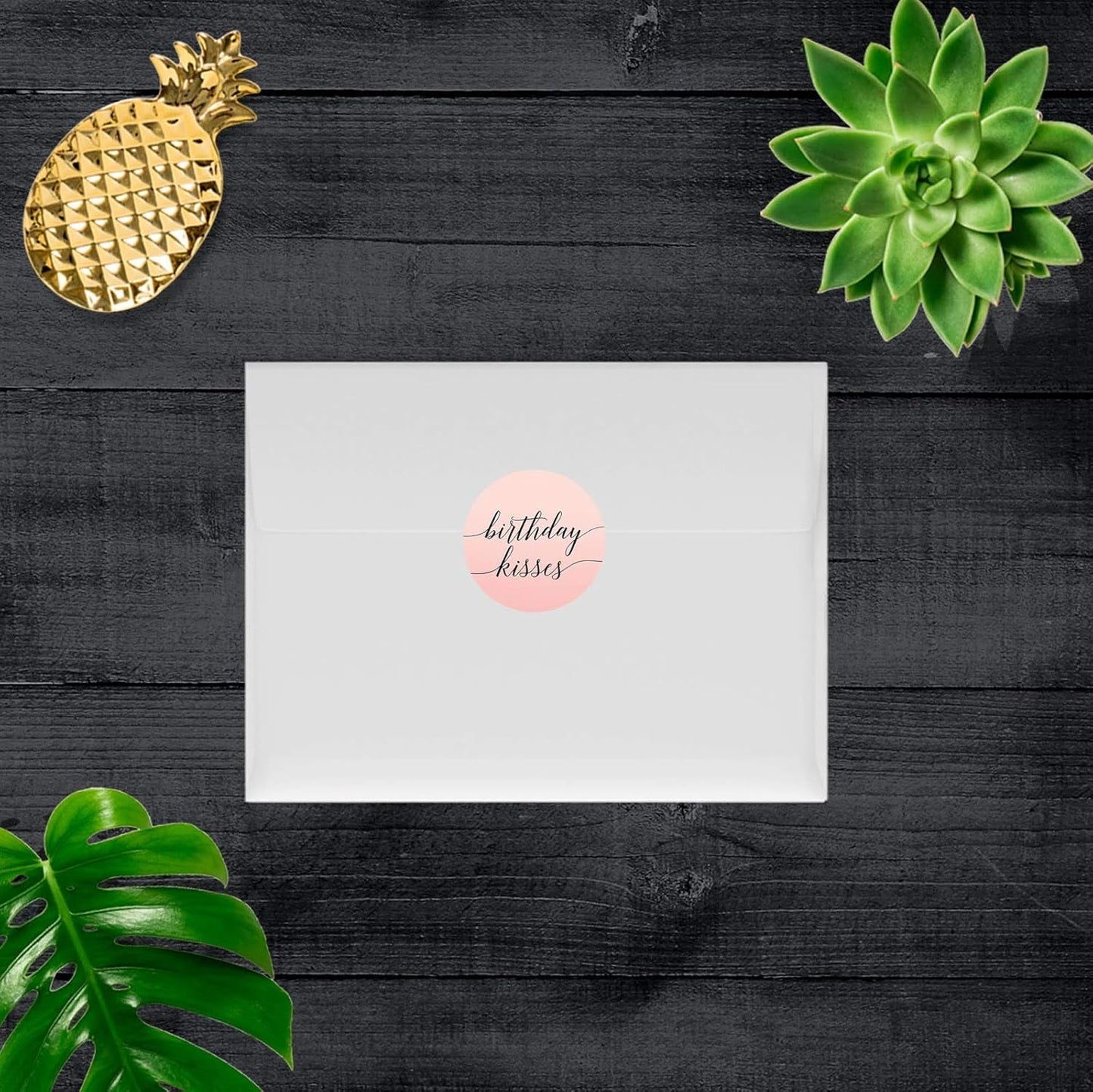 Andaz Press Blush Pink Rose Elegant Party Collection, Small Round Circle Label Stickers, Fits Kisses Chocolates, Birthday Kisses Chocolates, 240-Pack, Favors Decor Envelope Seals