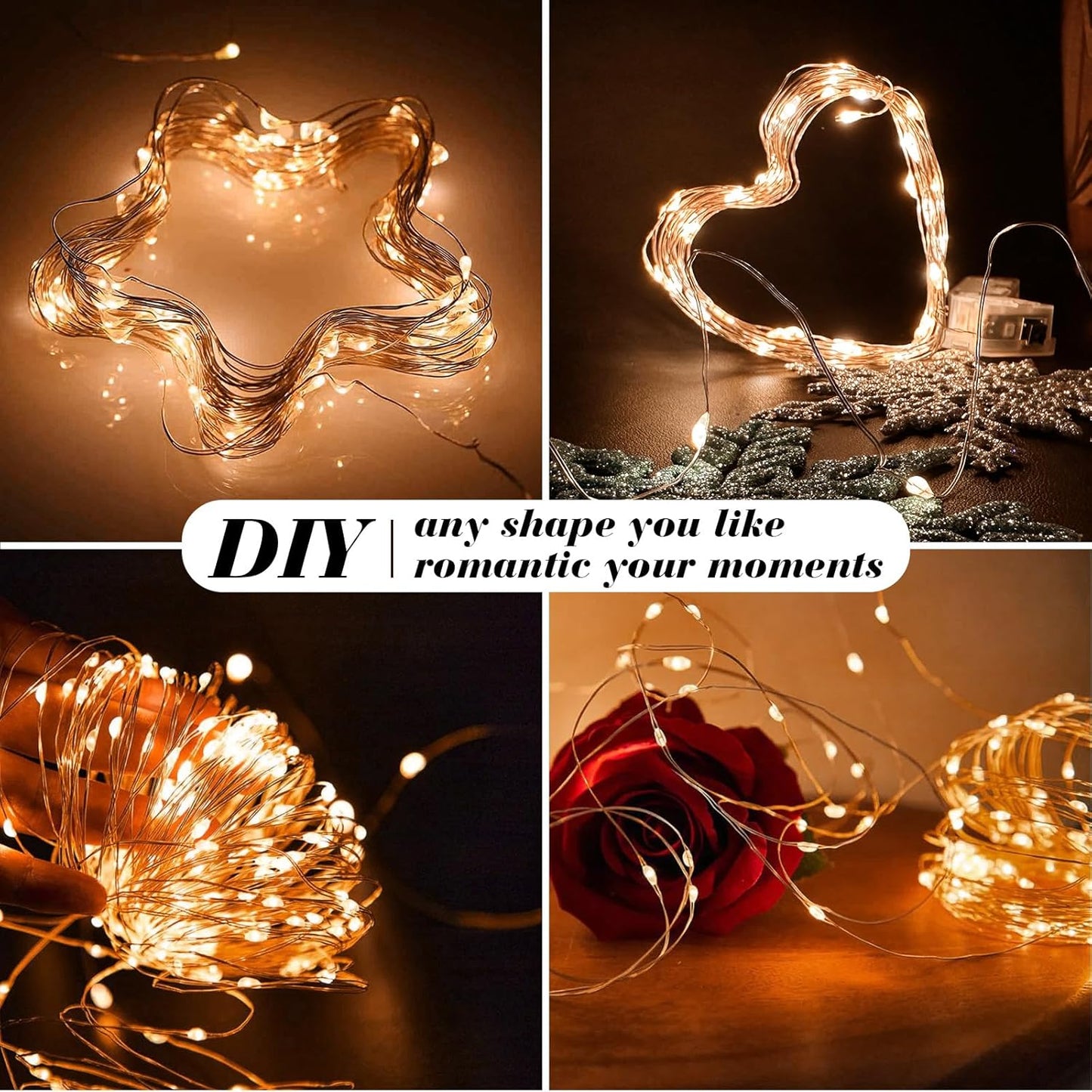 ZGWJ 24 Pack Halloween Fairy Lights Battery Operated, 7ft 20 Mini LED Halloween Fairy String Lights Silver Wire 3 Modes Waterproof for DIY, Parties, Bedroom Decorations,Orange