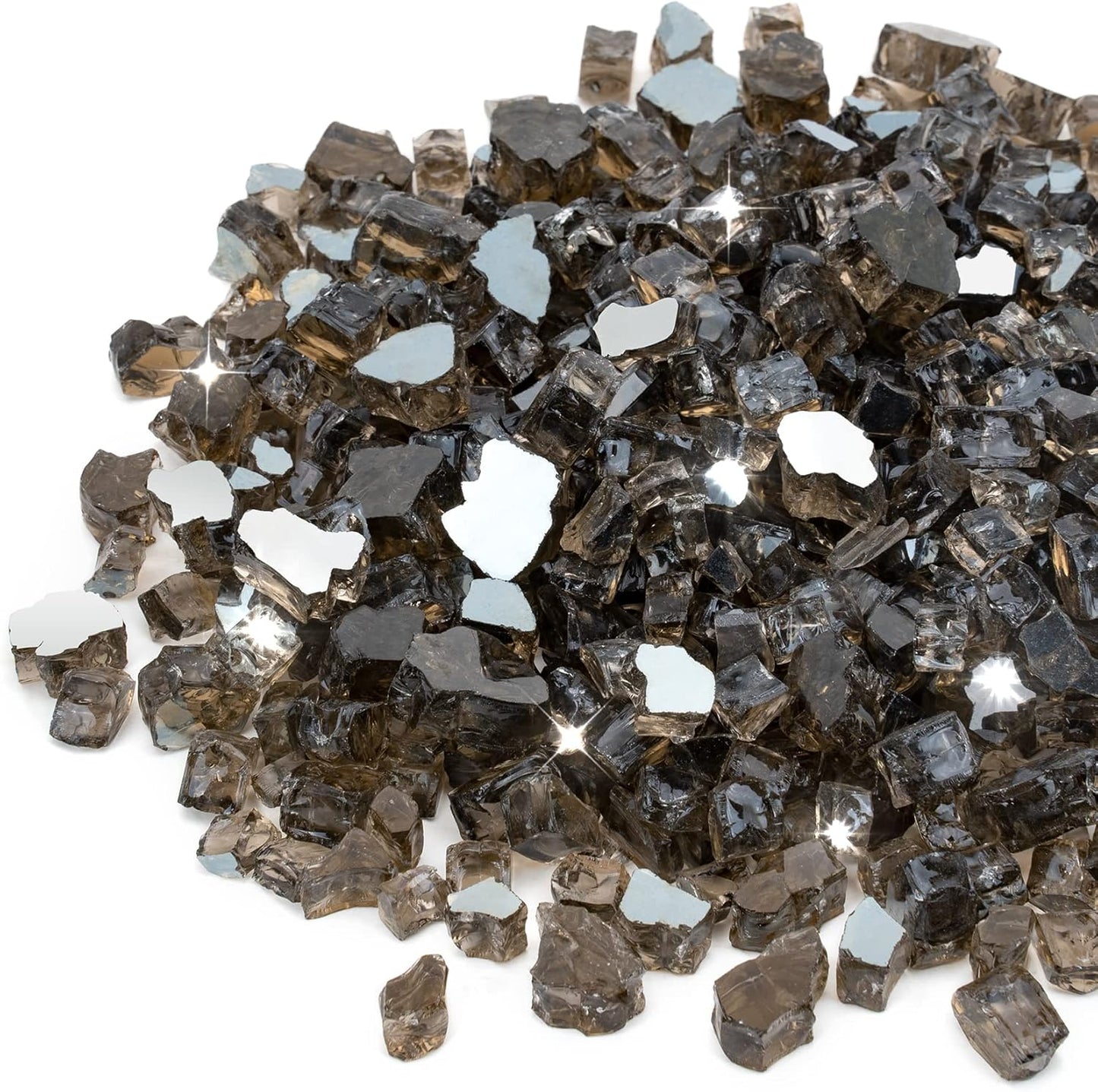 Stanbroil 10-Pound Fire Glass - 1/2 inch Reflective Tempered Fire Glass for Fireplace Fire Pit, Bronze Reflective