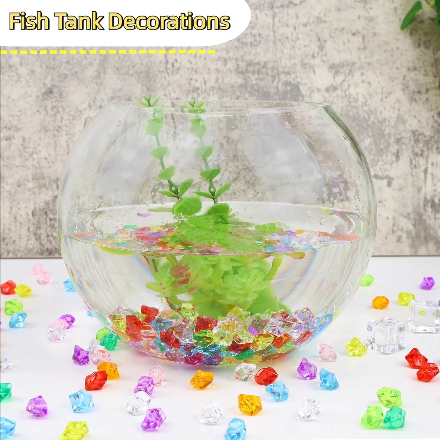 YATOJUZI 500pcs Fake Ice Cubes Green Acrylic Crushed Rocks Vase Fillers Plastic Diamonds Gems for DIY Party Wedding Centerpiece Table Scatter Prop Display 0.5" (Only Green)