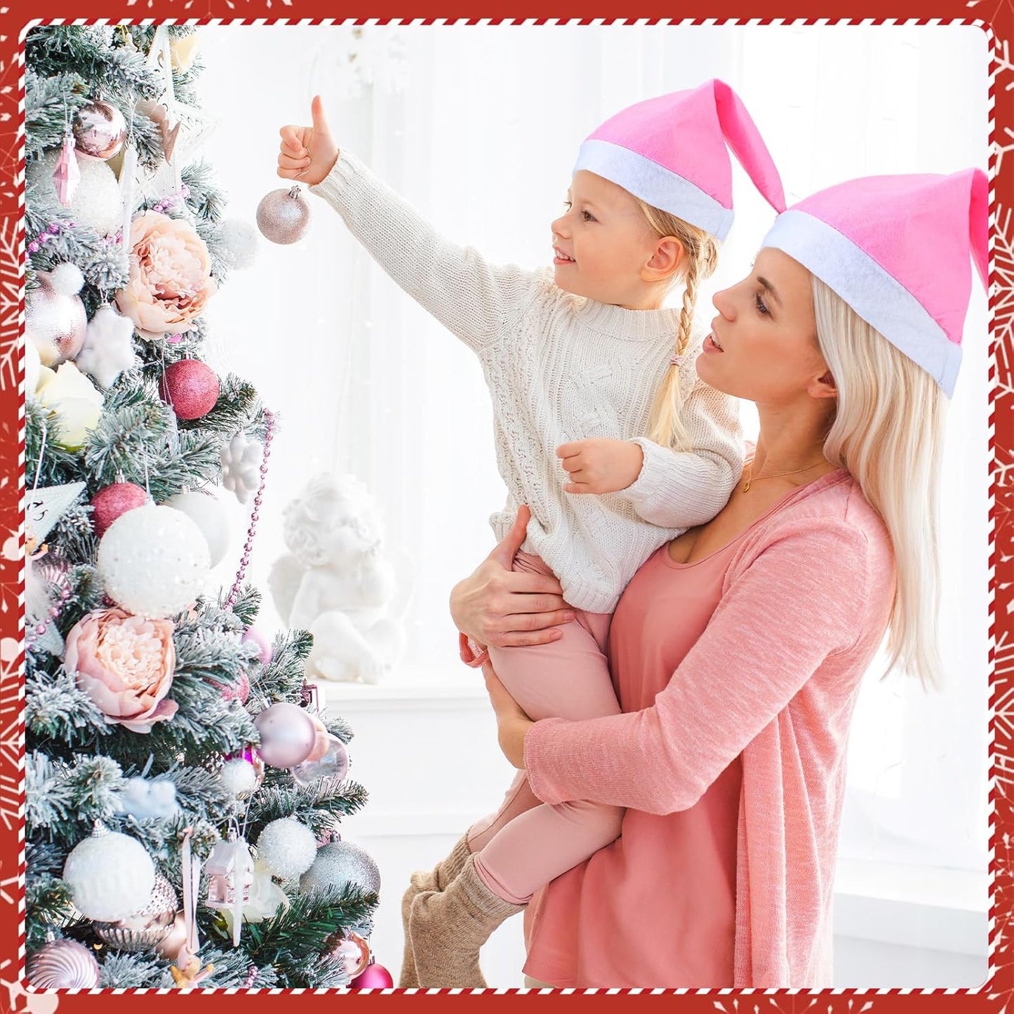 SATINIOR 12 Pieces Santa Hats Christmas Non Woven Fabric Hat for Holidays Xmas Party Supplies