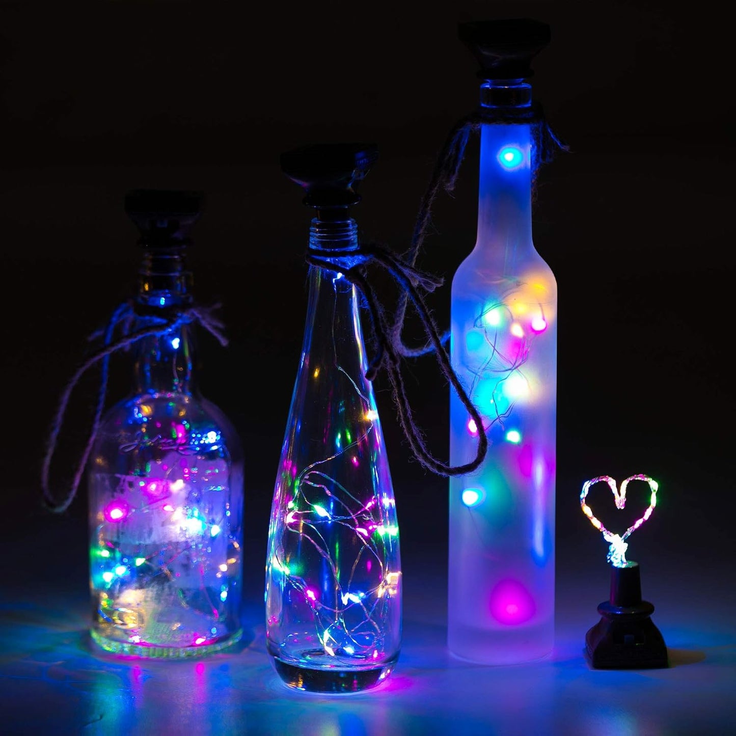 YJFWAL Upgraded 12 Pack Solar Wine Bottle Lights, 20 LEDs Waterproof Copper Light, Bottle Light Fairy Cork String Lights for Yard Patio Decor, DIY Birthday Gift for Mom Grandma Girlfriend(Multicolor)