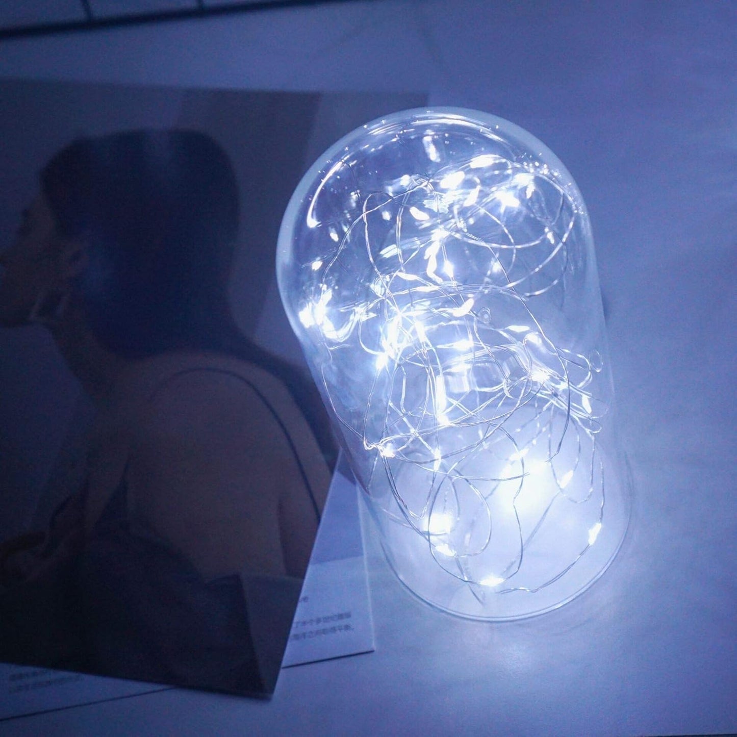 15 Pack Fairy Lights Battery Operated, 6.6ft 20 LED Mason Jar Lights Silver Wire Waterproof Firefly Mini Led String Lights for Table Party Wedding Centerpiece DIY Crafts Christmas Decor