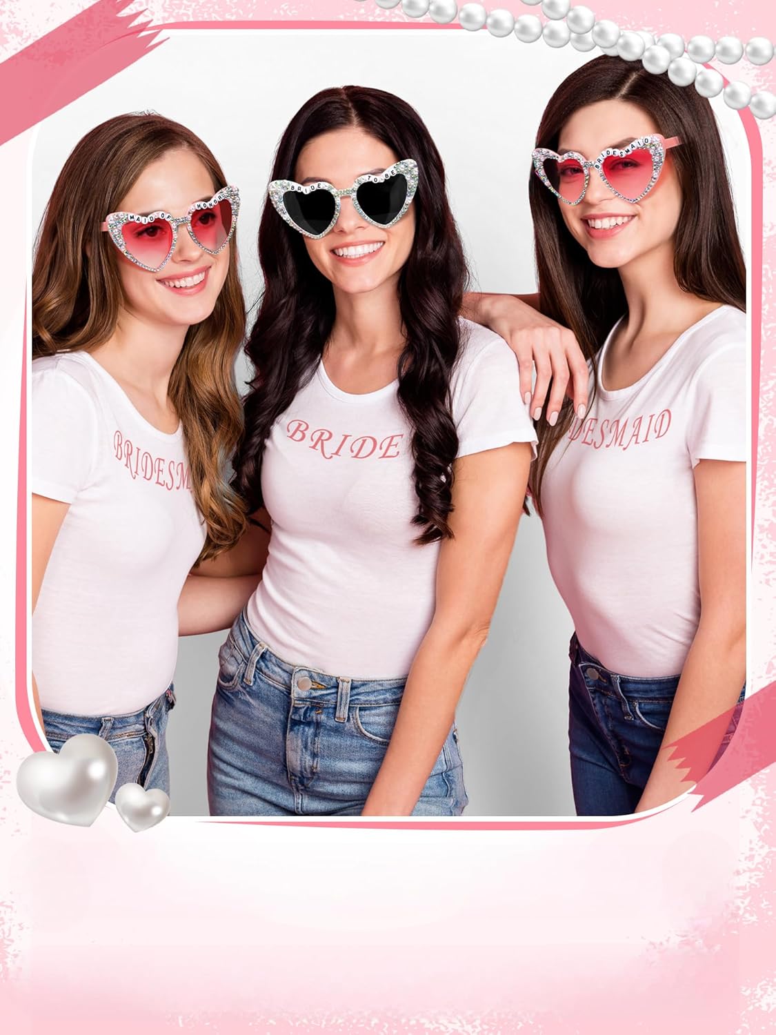6 Pcs Bride Sunglasses Bachelorette Sunglasses Party Favors for Bridesmaids for Wedding Party Bride to Be Gifts