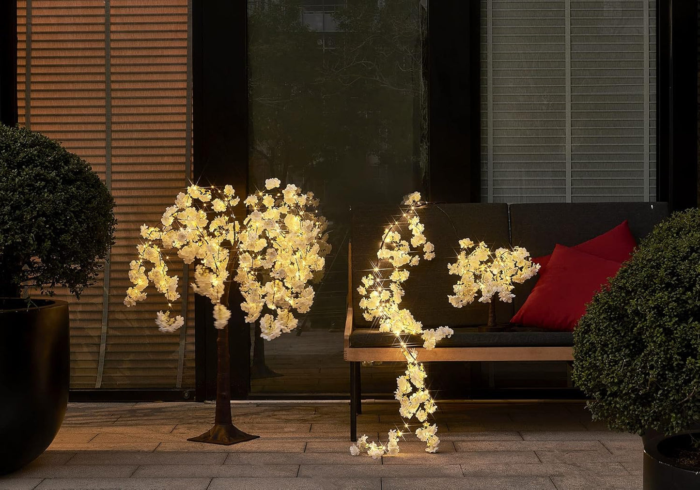 LITBLOOM Cherry Blossom Tree Lights Battery Operated or USB Powered with Timer 18IN 40 Fairy Lights for Wedding Party Table Decoration Inside