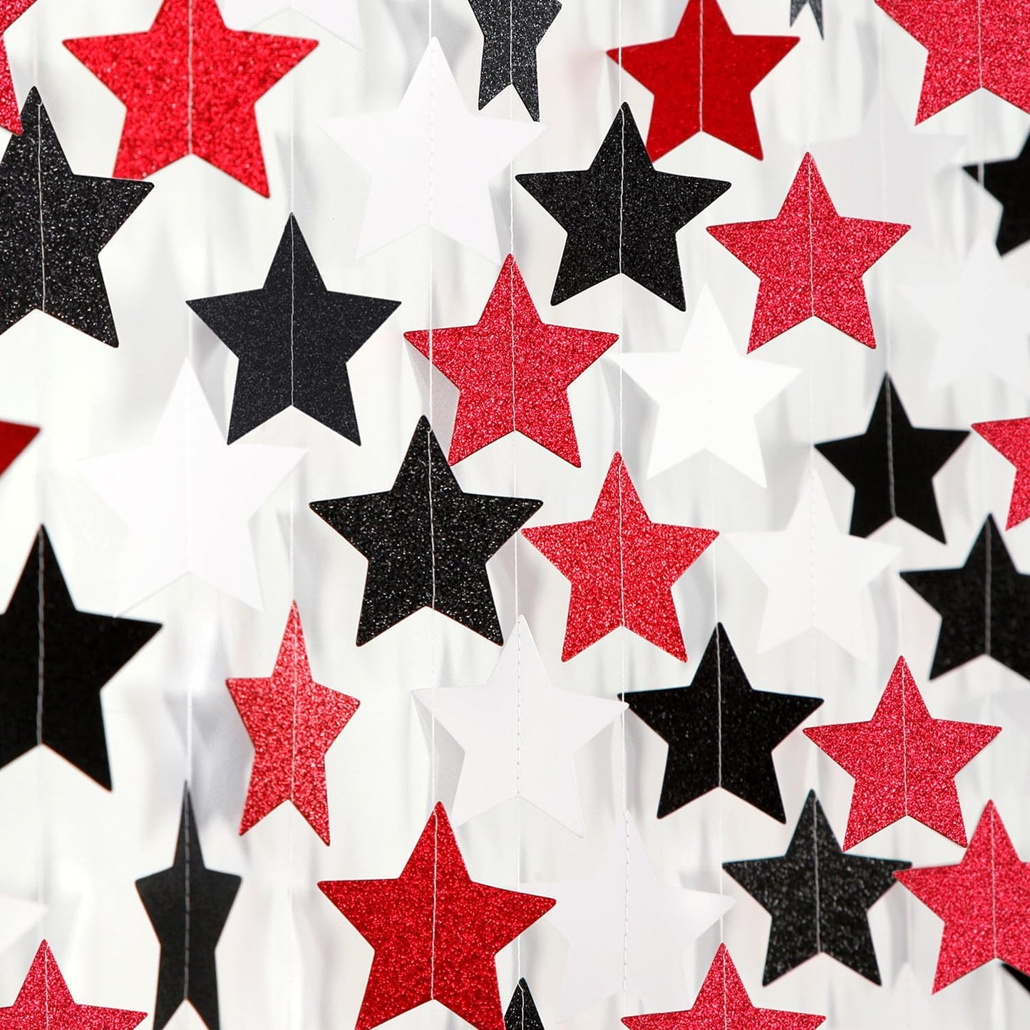 Black White-Red Birthday Party-Decorations Garland - 62FT Twinkle Little Star Graduation Hanging Streamers Banner,Wedding Baby Shower Backdrop, Vampire Classroom Decor Supplies Hugtmr