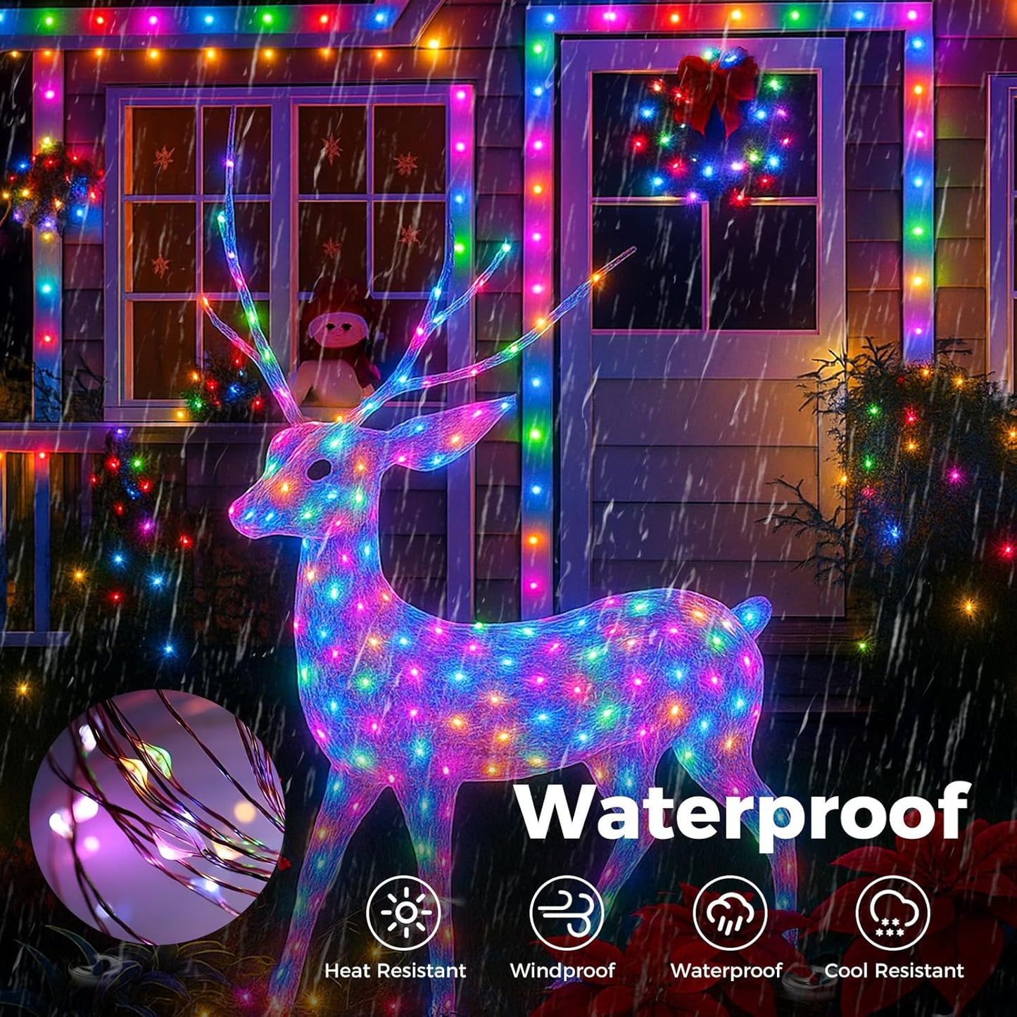 btfarm Fairy Lights Plug in with Remote, 33FT 100 LED Outdoor Twinkle Lights Waterproof with Timer, 8 Modes Indoor String Lights for Bedroom Patio Garden Wedding Christmas Decoration, Multicolor