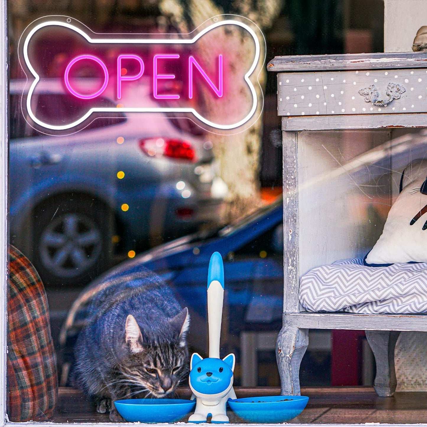 Led Neon Open Sign For Business, Dog Bone Neon Sign Art Pet Shop, Welcome Sign For Business Walls Window Bar Salon Art Hotel Wall Decor