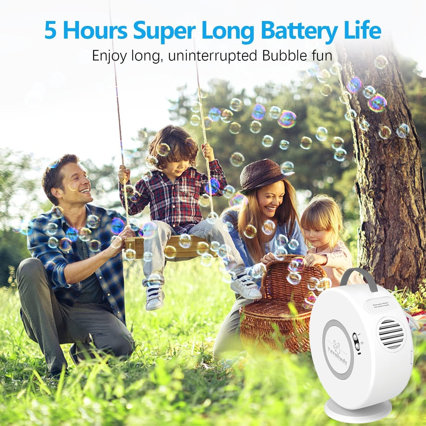 Bubble Machine for Kids Toddlers,Automatic Bubble Blower Rechargeable, 90° 360° Auto Rotatable Portable Bubble Maker Electric Bubbles Toy for 3 4 5 6 7 8 Year Old, Outdoor Wedding Party Gifts