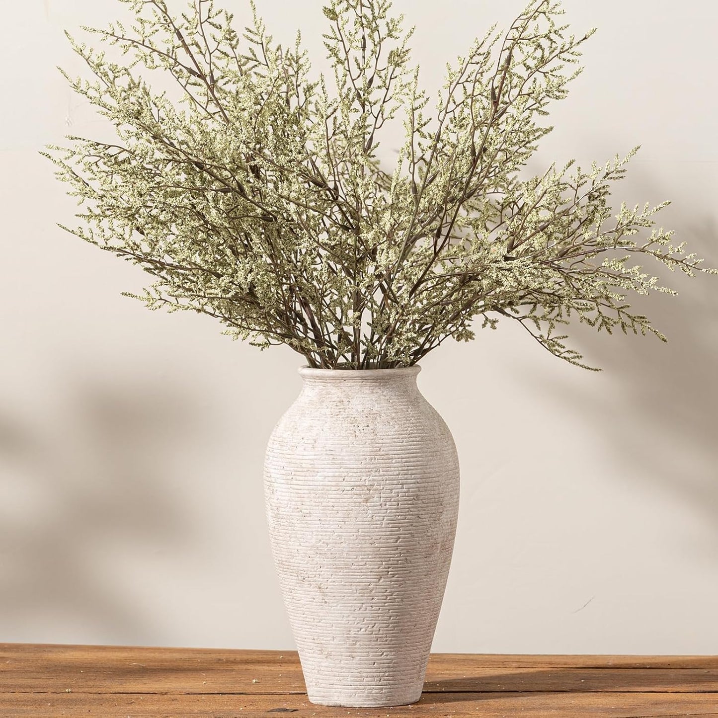 Ceramic Flower Vase Home Decor - Large Tall Farmhouse Table Vases Rustic Vintage Living Room Kitchen Bedroom Decorations for House Book Shelf Office Coffee Desk Dining Fireplace (11" Retro)