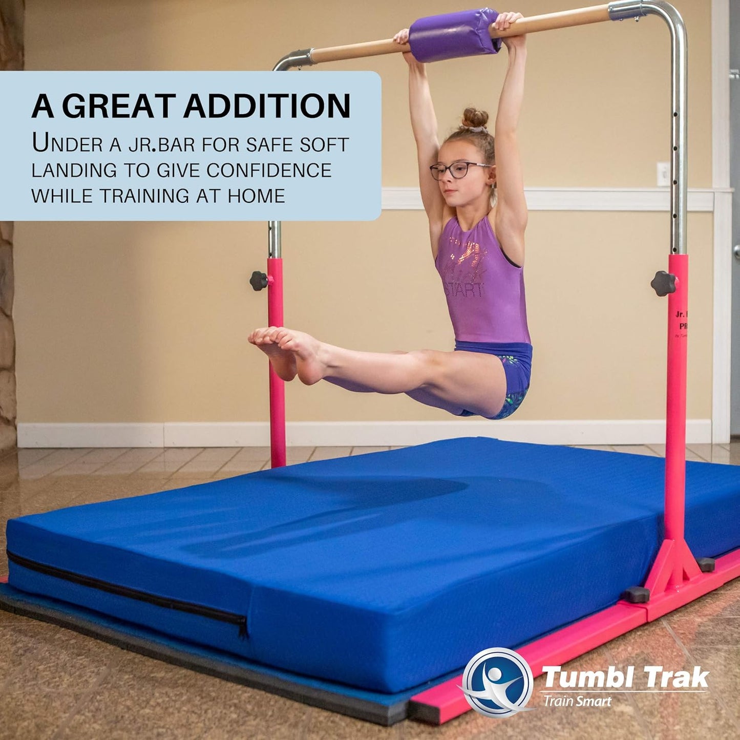Tumbl Trak Home Practice Mat, 4 ft x 6 ft x 6 in, Soft Pillow Mat, Thick Gymnastics Landing Mat for Home