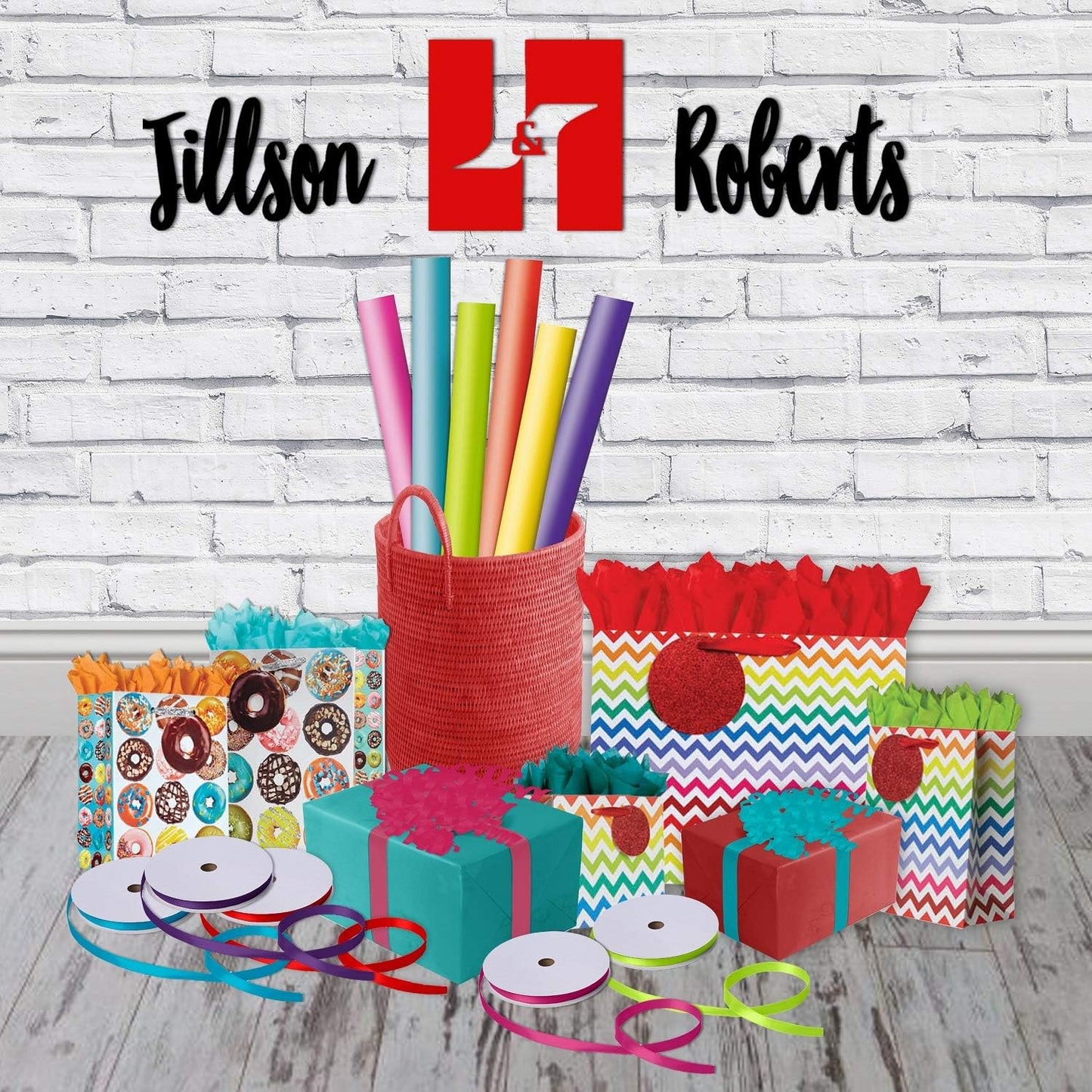 Jillson Roberts 6 Roll-Count All-Occasion Solid Color Gift Wrap Available in 10 Different Assortments, Perfectly Primary