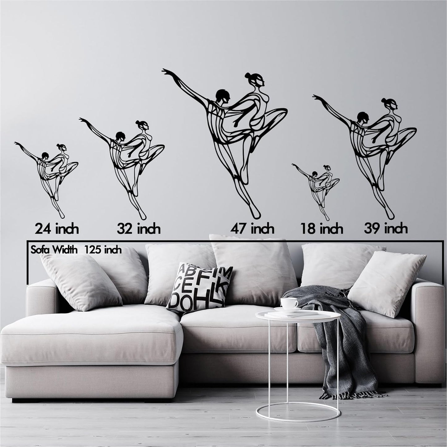 Wita Home Dancing Couple Metal Wall Art, Modern Minimalist Line Art Sculpture, Over the Bed Home Décor, Elegant Ballet-Inspired Design, Metal Wall Sculpture for Living Room, Bedroom (32x27 inches)