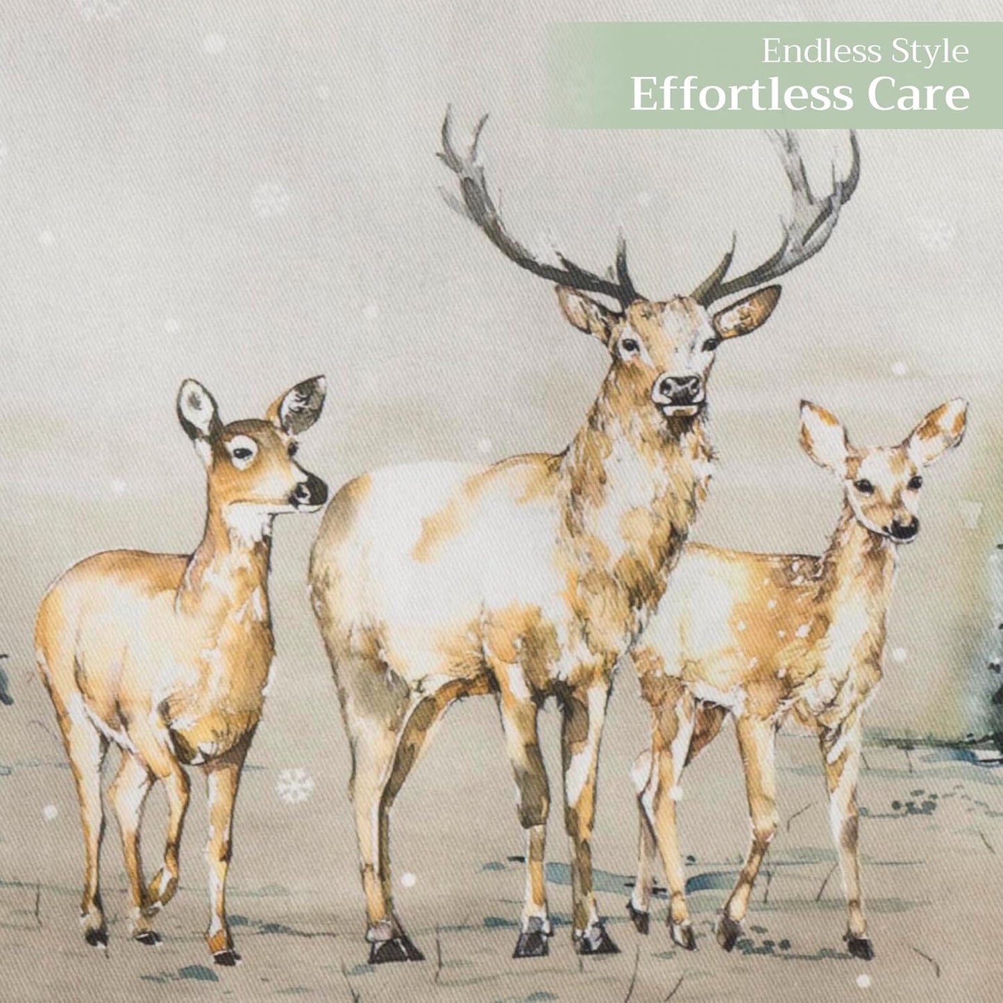 Maison d' Hermine Table Runner 100% Cotton Double Layer Table Runners 108 inches Long for Thanksgiving Christmas Decorations Home Kitchen Dining Party Wedding (Deer in The Woods, 14.5" x 108")