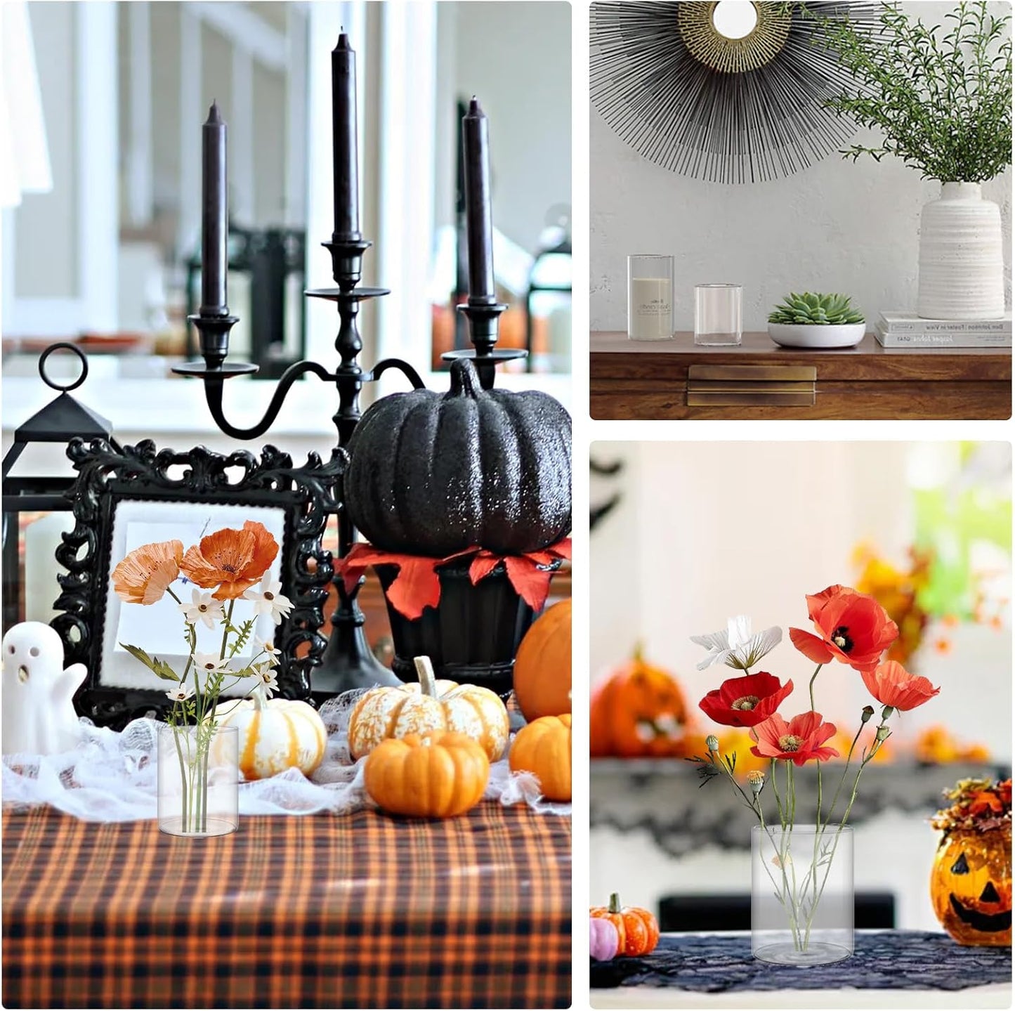 24 Pcs 4 Inch Tall Glass Vases Bulk Clear Cylinder Flower Vases Transparent Candle Holder for Wedding Centerpieces Home Decoration Dinners Party Event