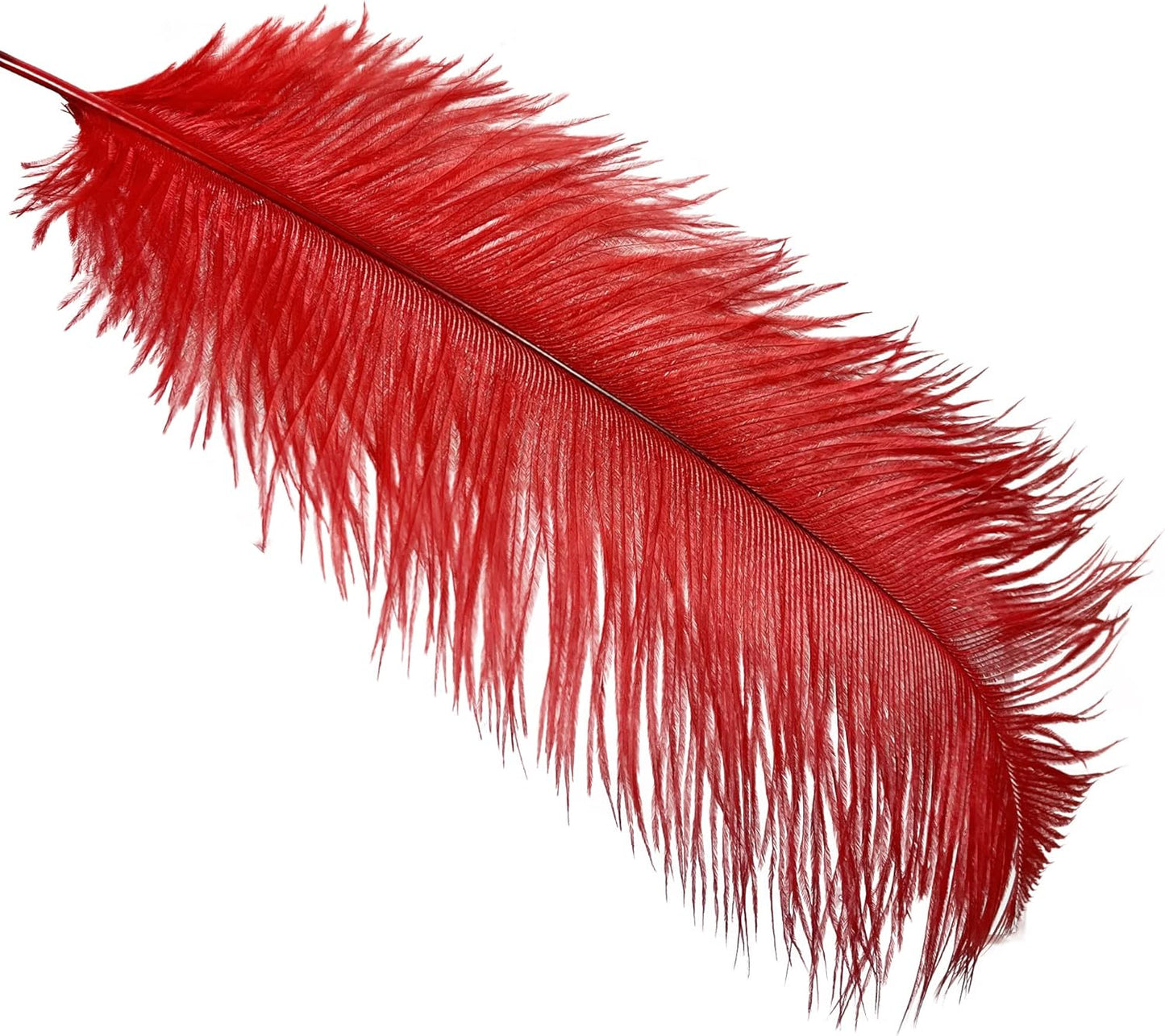 Happy Feather 16-18 inch Red Ostrich Feathers Craft for Wedding Party Centerpieces Home Decoration DIY Craft Pack of 10