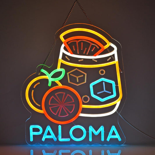CNBEYOUNG Paloma Neon Sign, Neon Lights Hanging Wall Art Decoration for Mexican Restaurants Shop Cocktail Bar Kitchen Party Home Decor, USB - Driven, Super Bright & Adjustable,15x 12.6inches