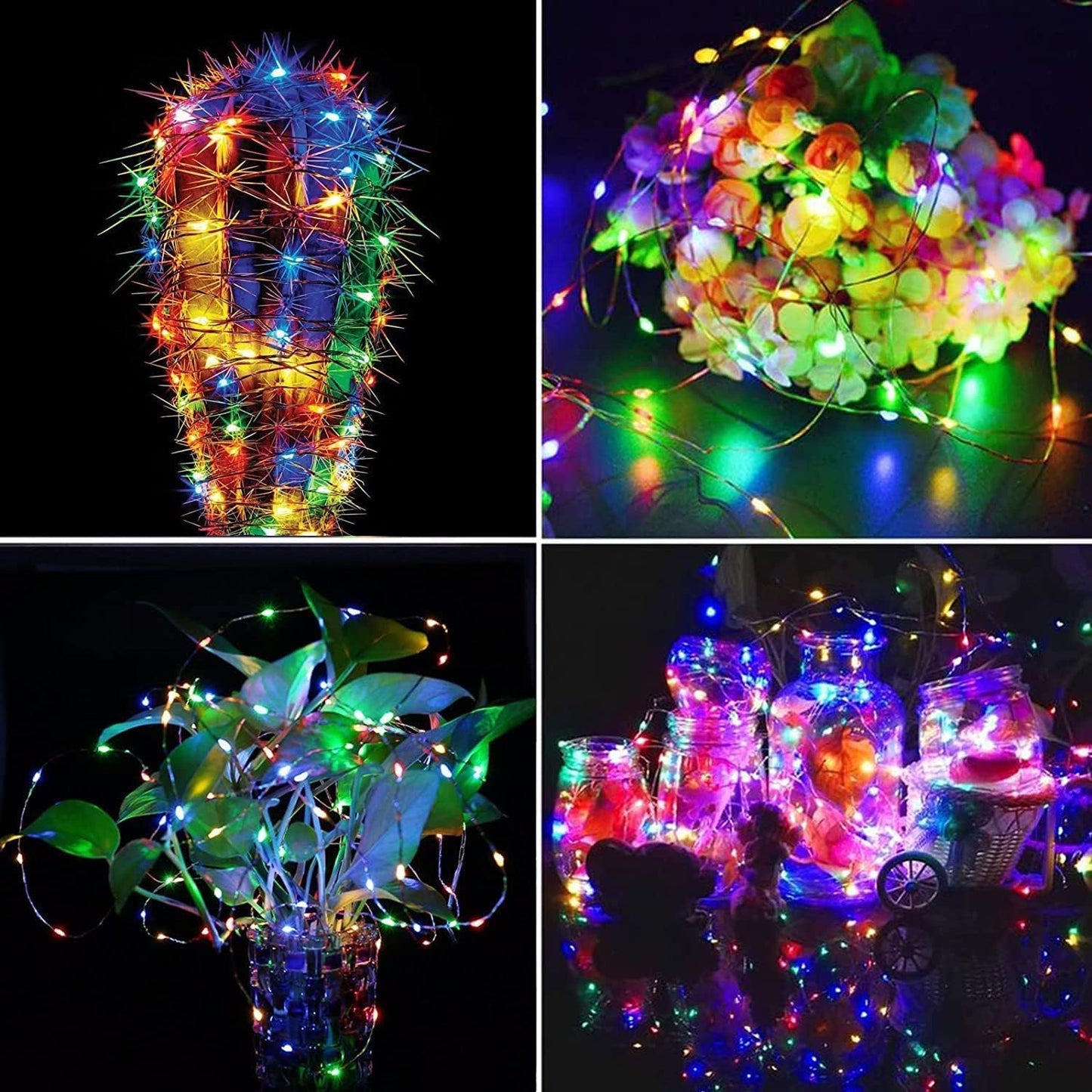 4Pack 80Ft 240LED Fairy Lights Battery Operated with Remote, Waterproof String Lights with Timer for Indoor & Outdoor, Twinkle Lights Battery Powered for Bedroom Christmas Decorations (Multicolor)
