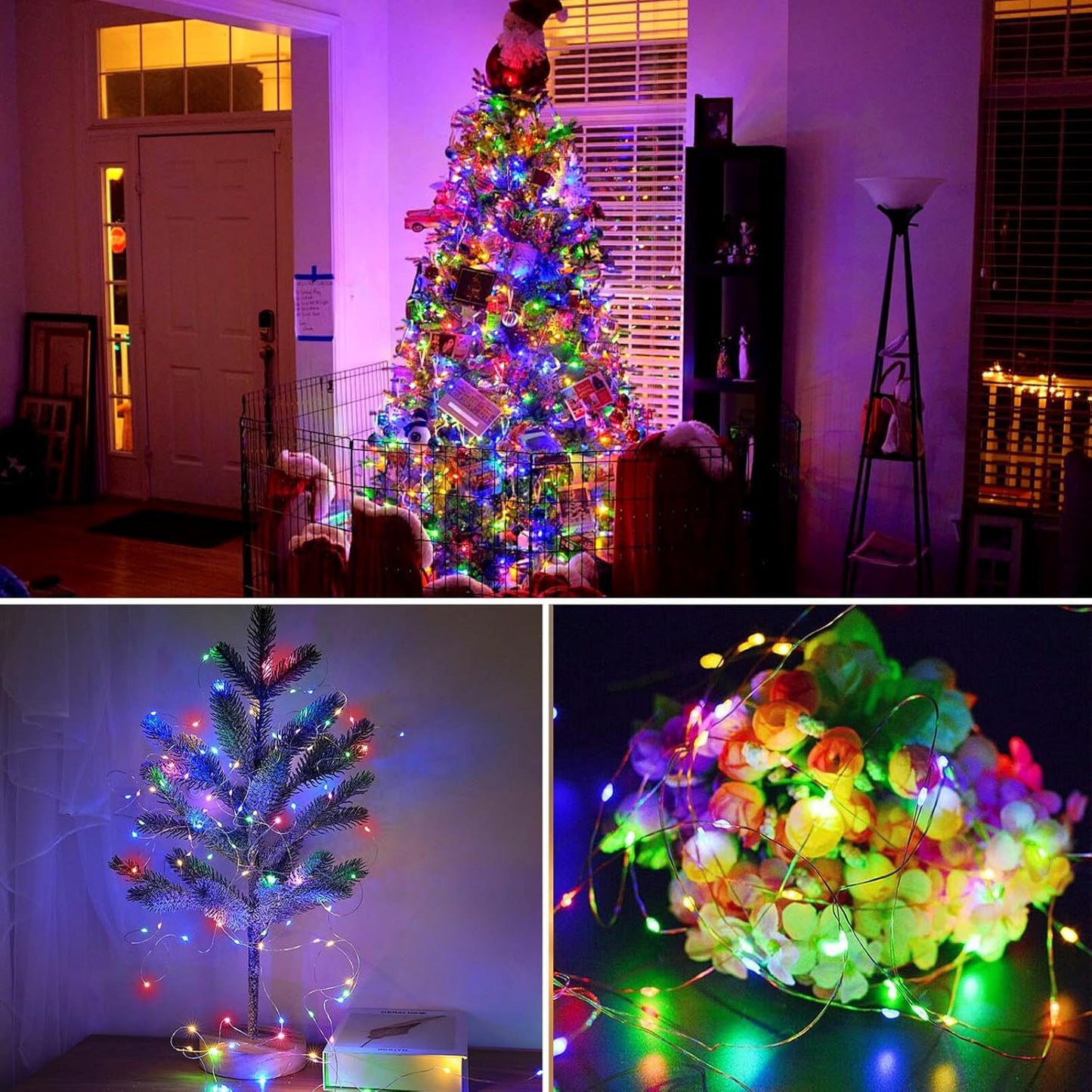 kolpop 6 Pack LED Fairy Lights Battery Operated, Mini Twinkle String Lights Battery Powered Waterproof for Christmas Mason Jars Party,Multicolor