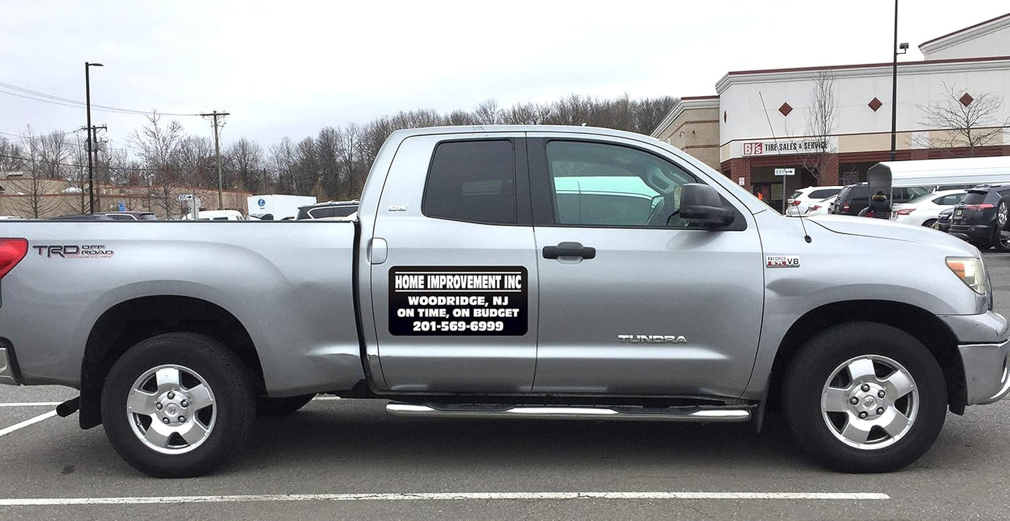 Car Magnet Signs Custom - 24"x12" (Set of 2), 30-mil Thickness with Rounded Corners (Black)