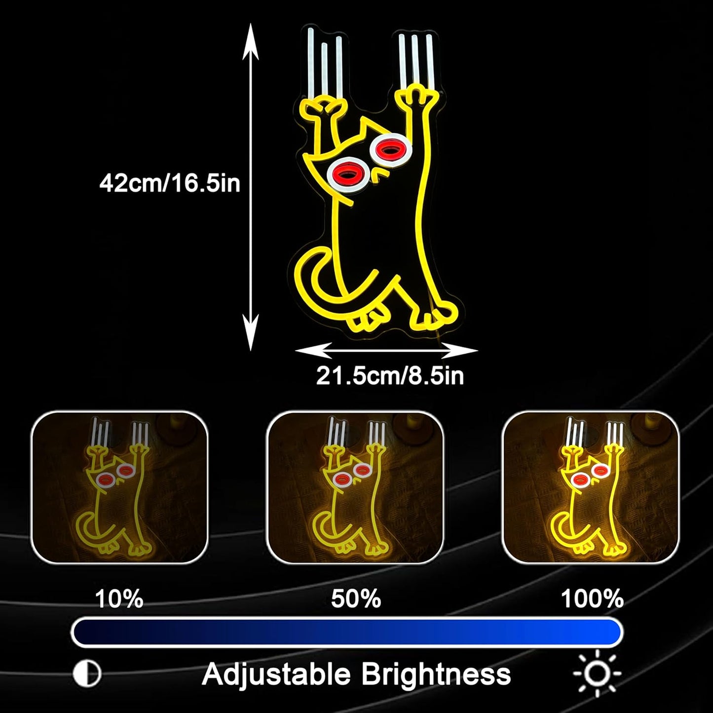 Falling Cat Neon Sign Funny Cat LED Light Sign Wall Decoration Dimmable Animal Neon Light Sign for Restaurant Cafe Pet Shop Pet Clinic Home Birthday Party Man Cave Pet Lover Teenager Gift