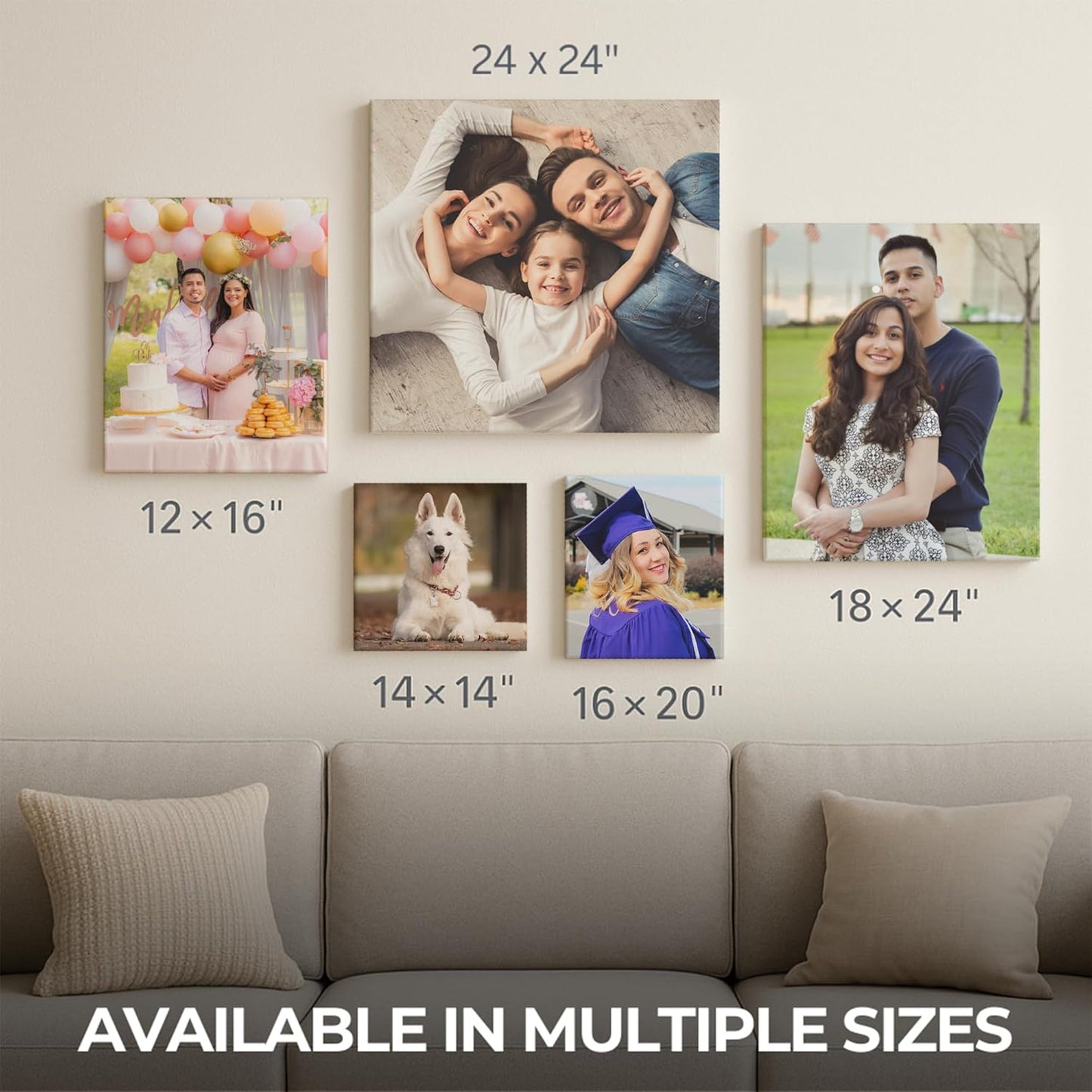DreamController Custom Wall Canvas Poster Wall Art Decor Set of 1 I Personalized Photo to Canvas Print Banner for Bedroom, Livingroom, Kitchen & Office | Made in USA | Fast delivery | HD Print