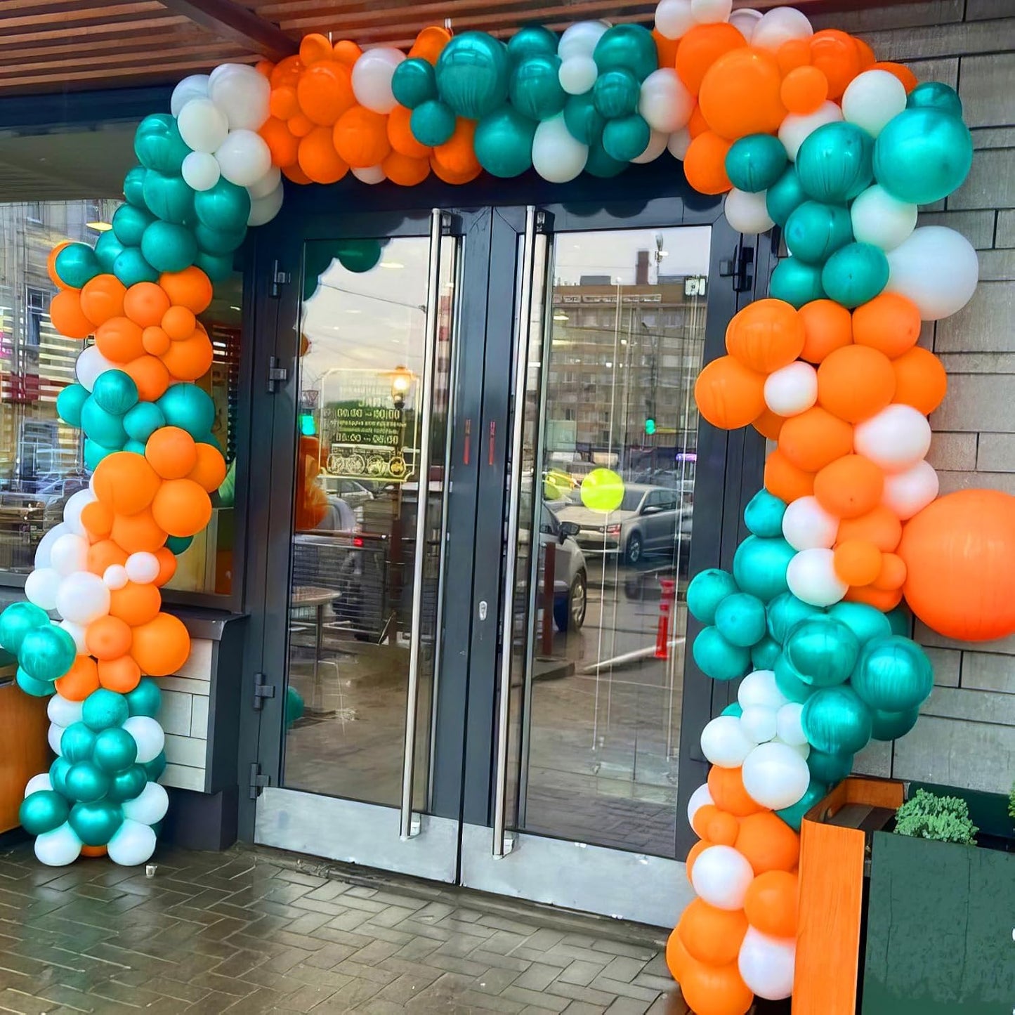 Blue and Orange Balloons, Blue and Orange White Balloons, Retro Turquoise Teal Blue White Balloon for Boys Man Outer Space Theme Party Birthday Baby Shower Gender Reveal Wedding Decorations