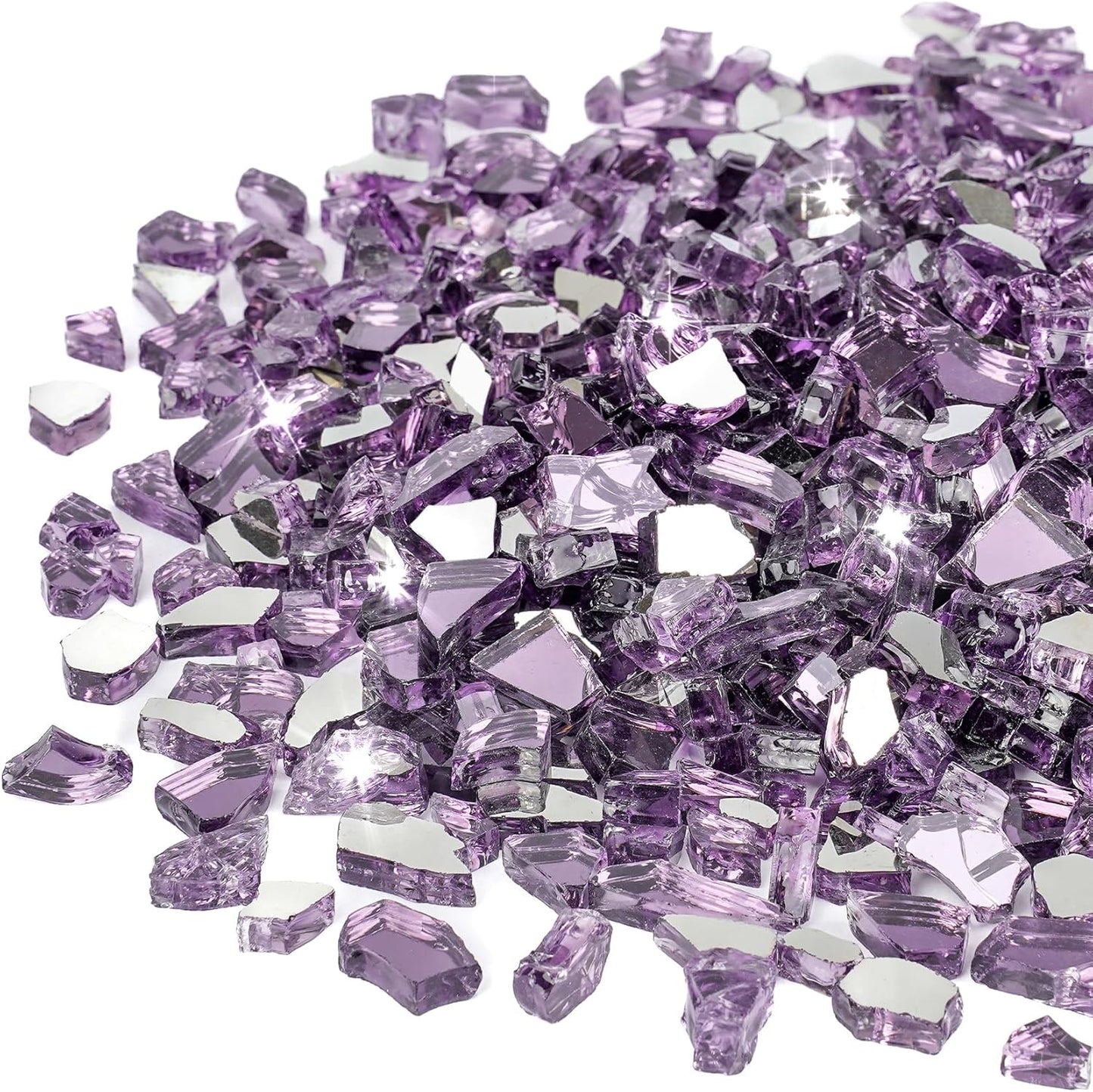 Stanbroil 10-Pound Fire Glass - 1/2 inch Reflective Tempered Fire Glass for Fireplace Fire Pit, Violet Reflective