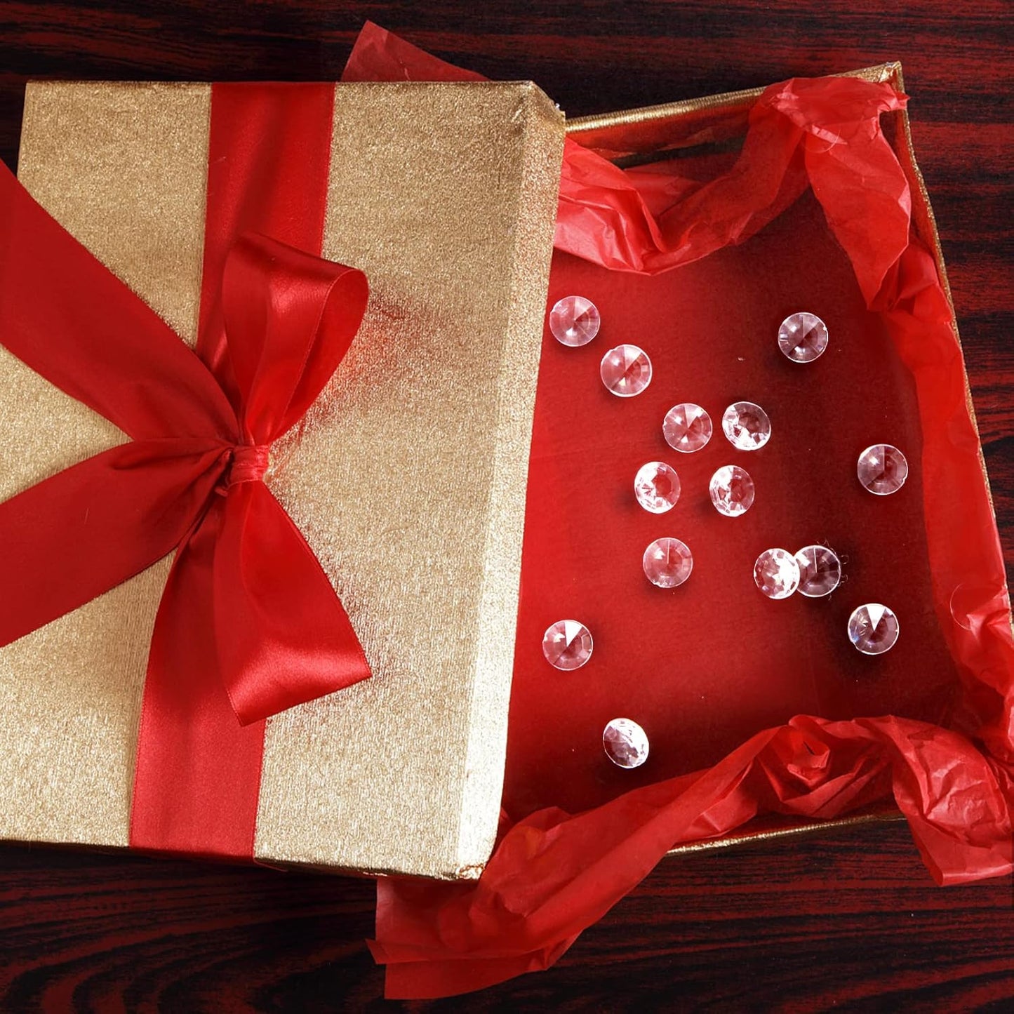 1000pcs/ Pack Wedding Table Acrylic Diamond Scatter Crystals Confetti Acrylic Gems Vase Fillers Rhinestones for Wedding, Bridal Shower, Vase Beads Decorations (12mm, Orange)