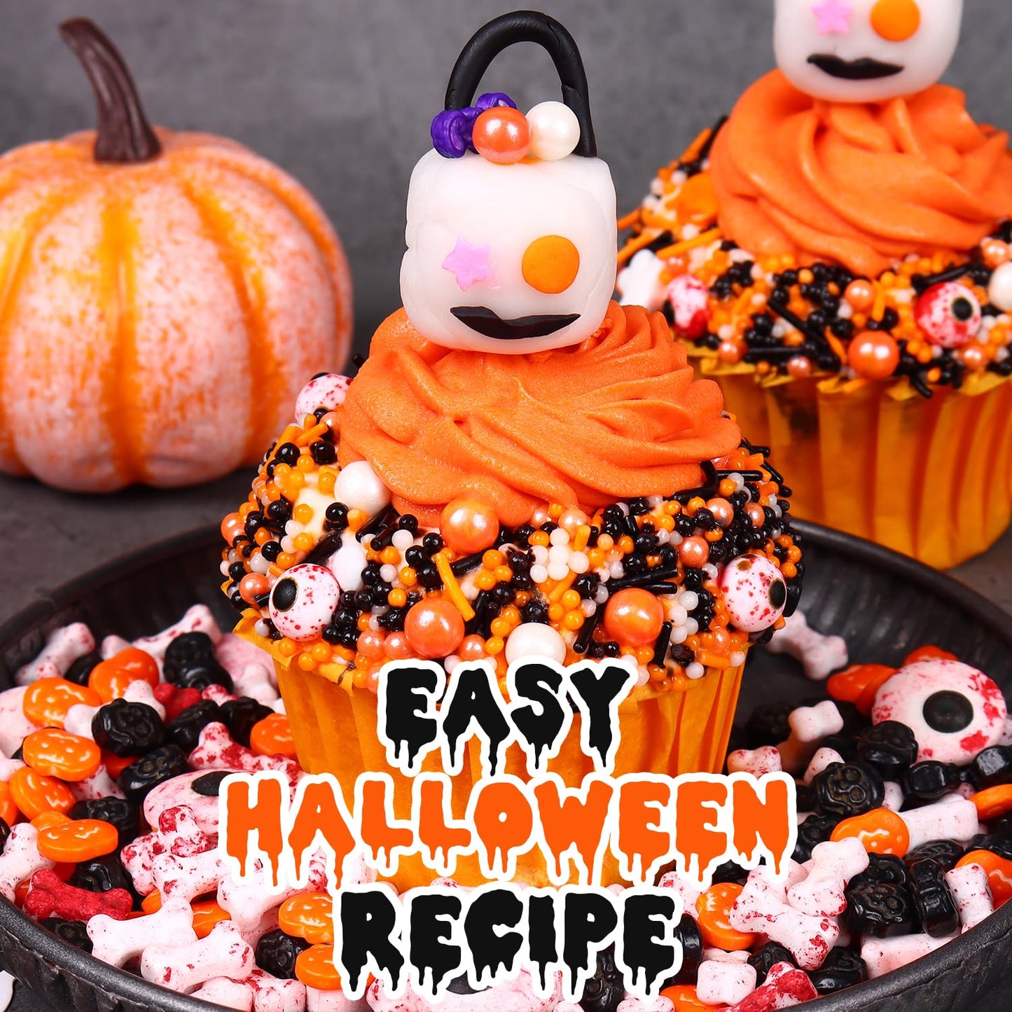 Halloween Sprinkles for Cake Decorating 7ounce Edible Bloody Candy Eyeball for Party, Ghosts Bats Sugar Pearl Sprinkles for Cupcake Toppers, Cookie, Ice Cream Decorations Celebrations