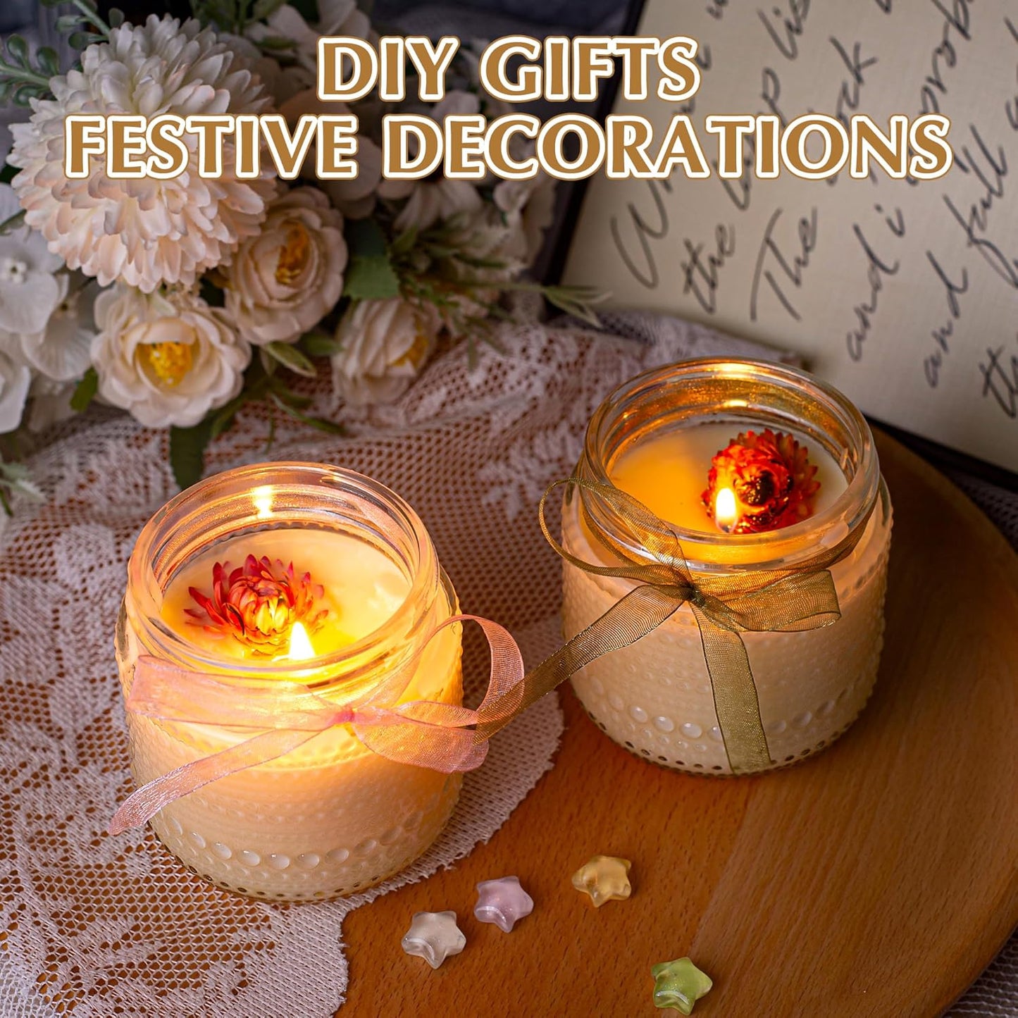 Mason Jars 8 Oz with Lids 12 Packs, Vintage Small Glass Canning Jars with Silver Metal Lids for Storing, Pickling, Honey, Jam, Home Decor, Candle and DIY Crafts