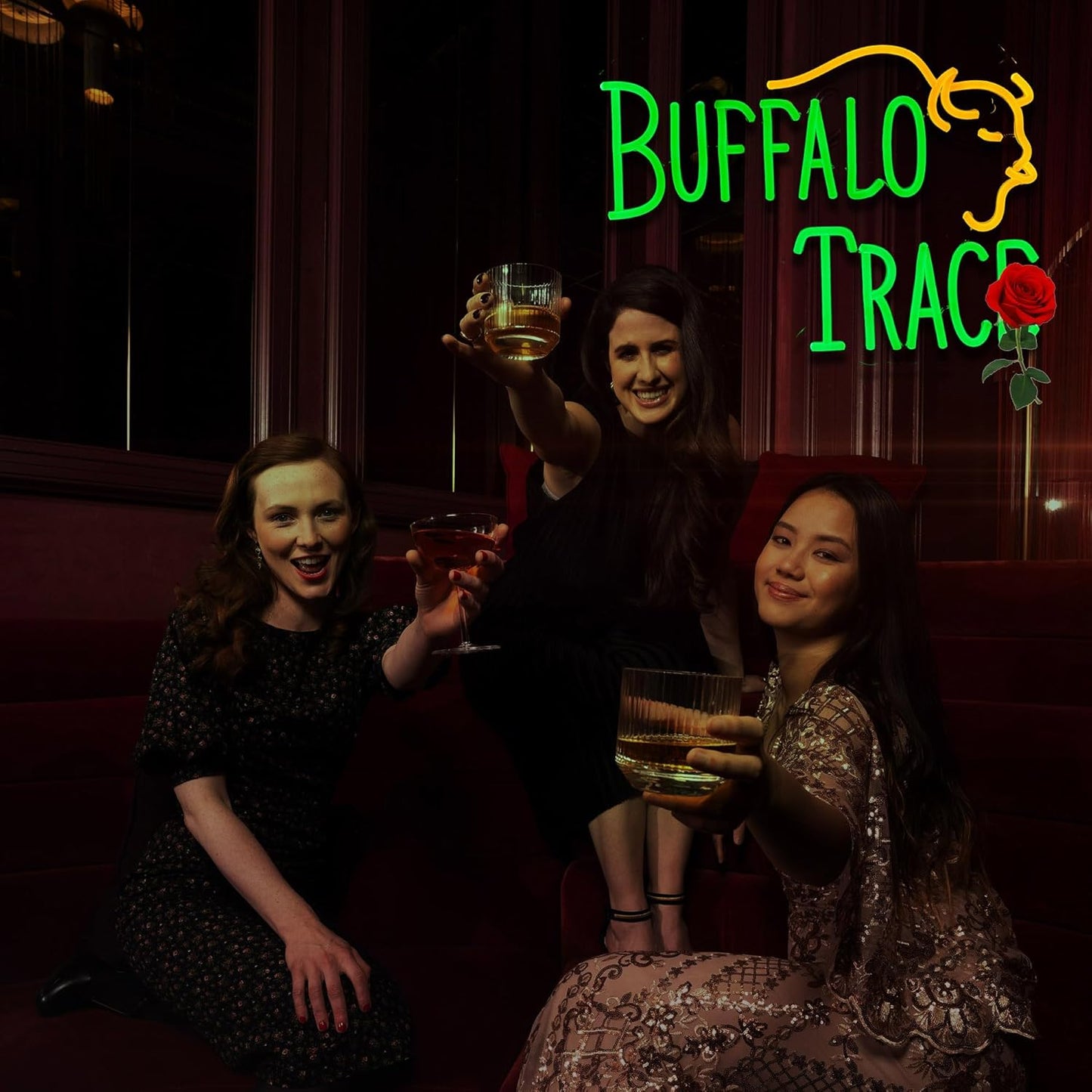 Whiskey Neon Sign for Bar Wall Decor, Buffalo Whiskey Dimmable Light Up Bar Signs for Man Cave Room Decor Bar Shop Pub Bistro Party Hotel Game Room Decor Gifts, USB Powered