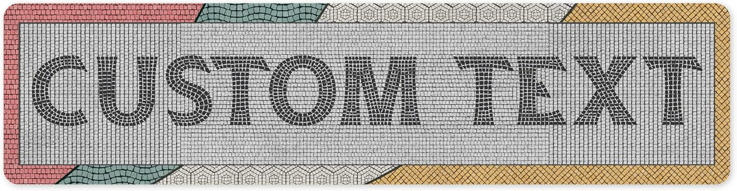 Custom Sign, Custom Street Sign, 11 Font Colors, 13 Font Styles, 4 Hole Options, 22 Sizes, 6x24 Inches, Rust Free DiBound, Fade Resistant, Made in USA by My Sign Center (Fauxsaic 2)