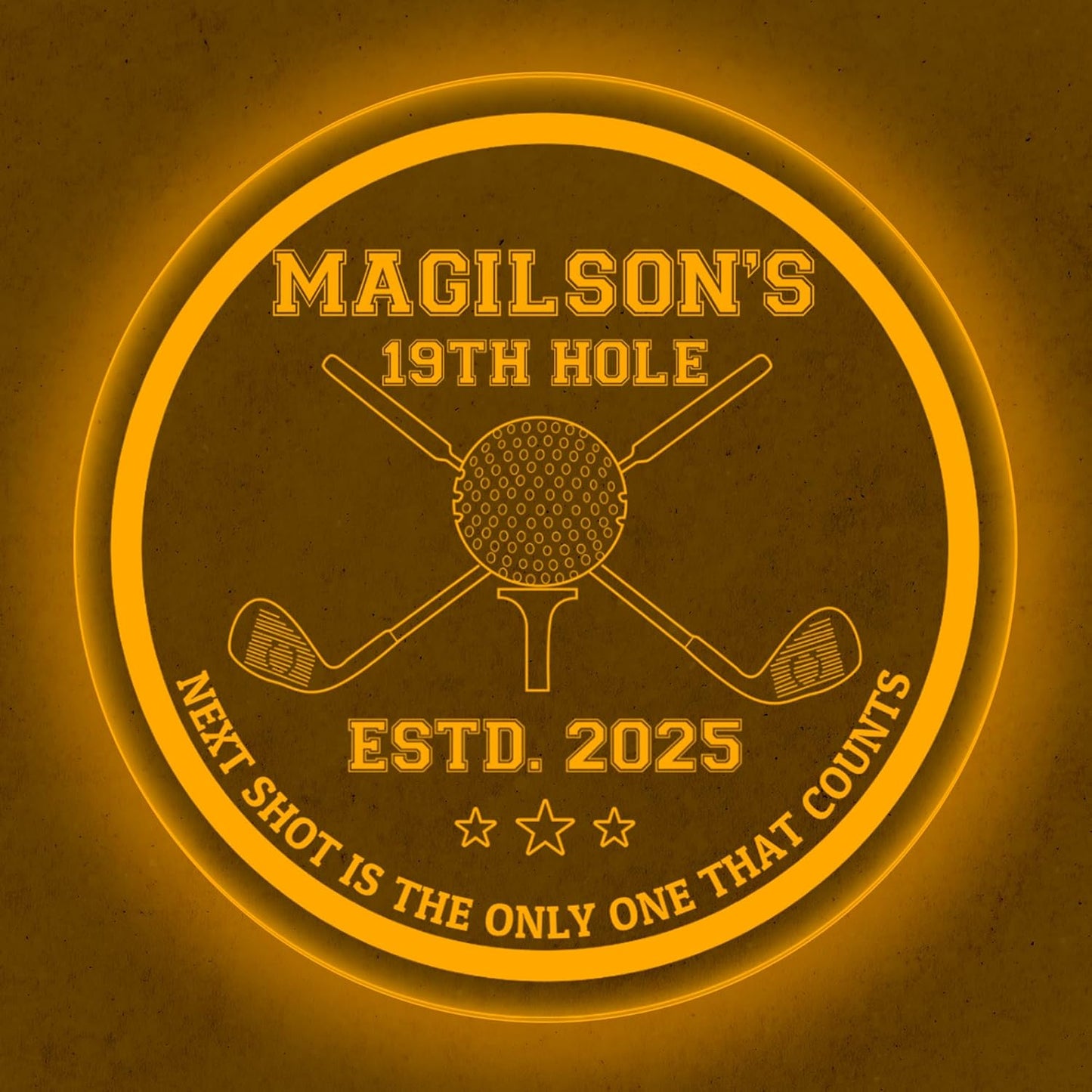 Custom Golf LED Bar Sign – Personalized Color Changing Acrylic Wall Decor for Home Bar, Man Cave, Game Room, or Patio (Golf Bar, 20 INCHES)