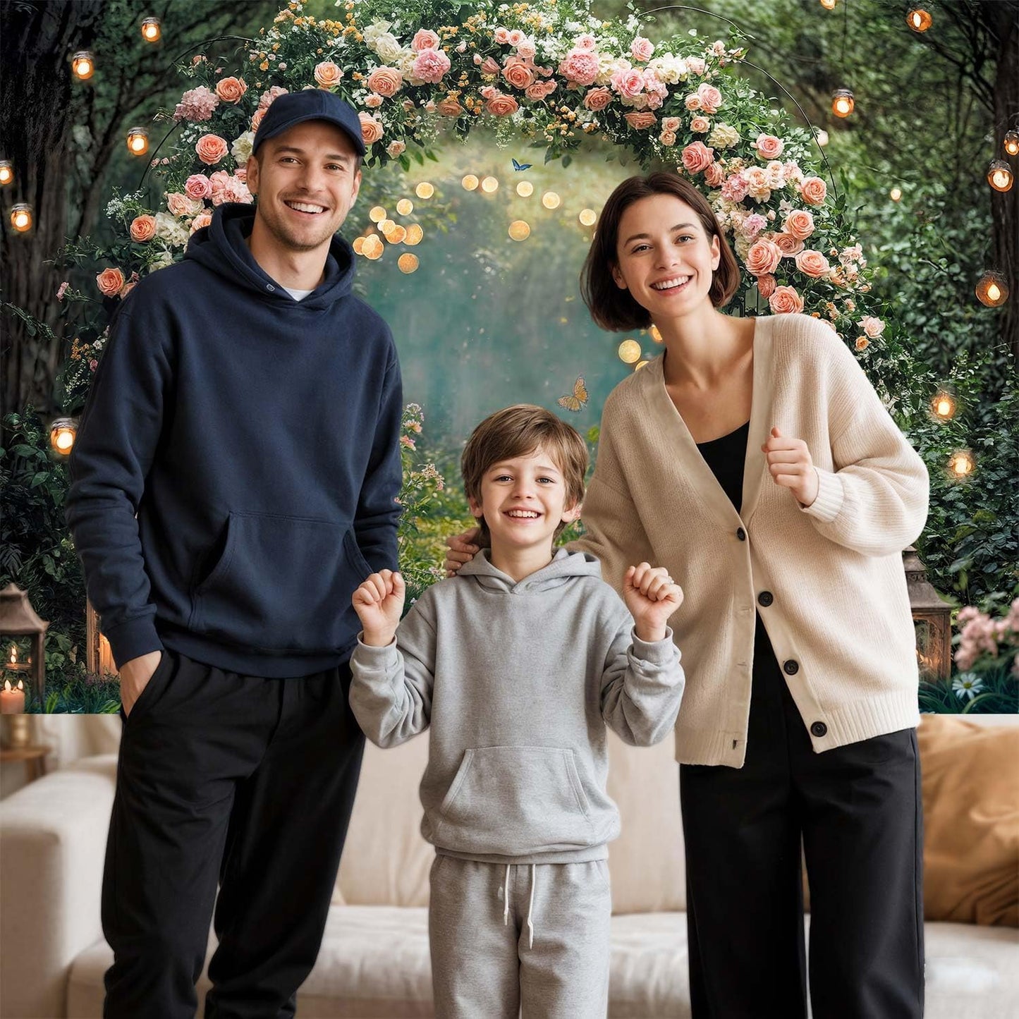 6x6ft Enchanted Forest Wedding Photography Backdrop Wonderland Roses Fairy Tale Backdrop Pink Flower Birthday Newborn Baby Shower Wedding Bridal Party Banner Photo Booth Props Anniversary Background