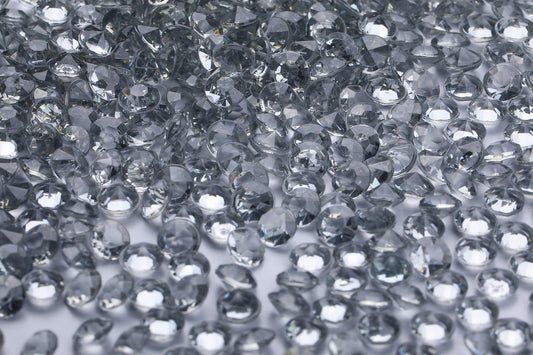 2000 pcs/Pack Wedding Table Scatter Confetti Crystals Acrylic Diamonds 8 mm Rhinestones for Wedding, Bridal Shower, Vase Beads Decorations (8mm, Light Gray)