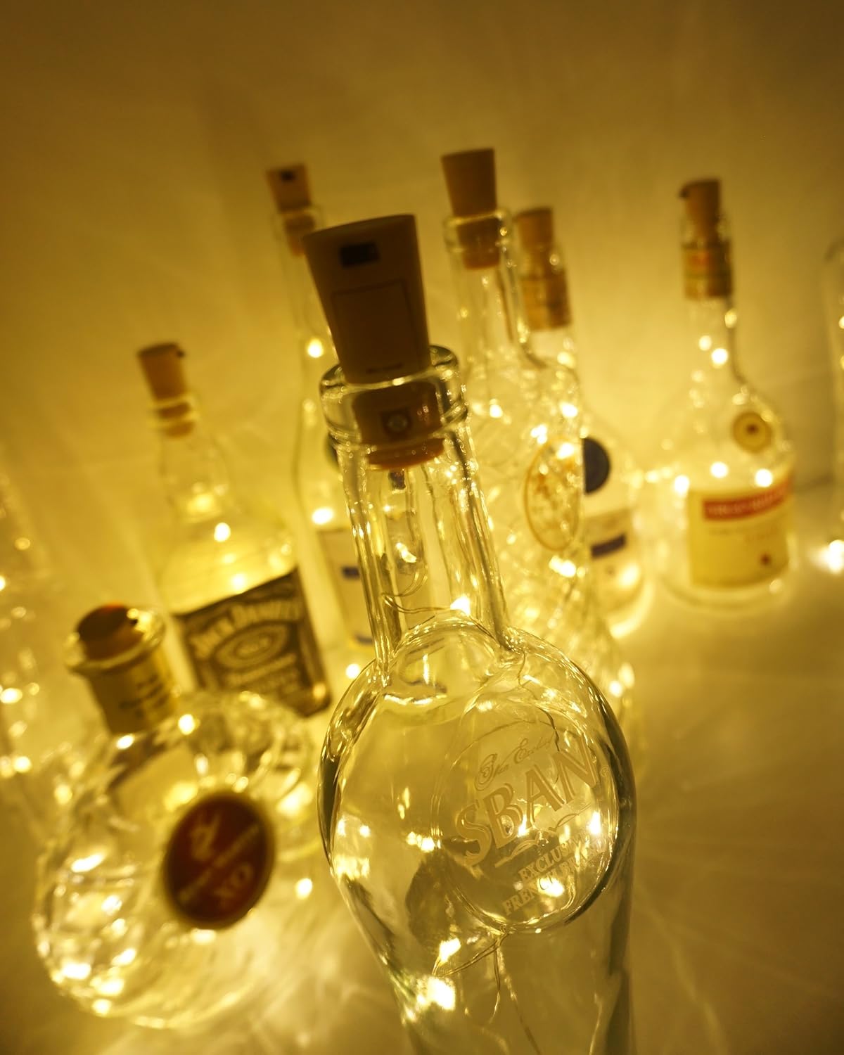 Wine Bottle Lights with Cork, LoveNite 10 Pack Battery Operated Bright LED Fairy Mini String Lights for Liquor Bottles DIY, Birthday Party, Christmas, Wedding - Indoor Decorative Lighting (Warm White)